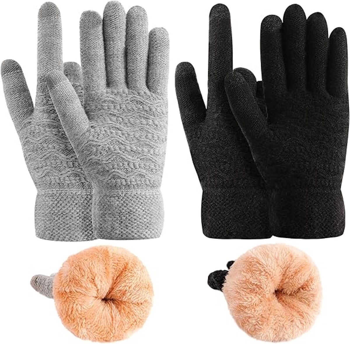 Generisch Gants D'hiver Pour Femme - Imperméables - Coupe-vent - Gants D'hiver - Gants Thermiques Chauds - Écran Tactile - Gants De Sport Pour Sports De Plein Air, Noir , Taille Unique