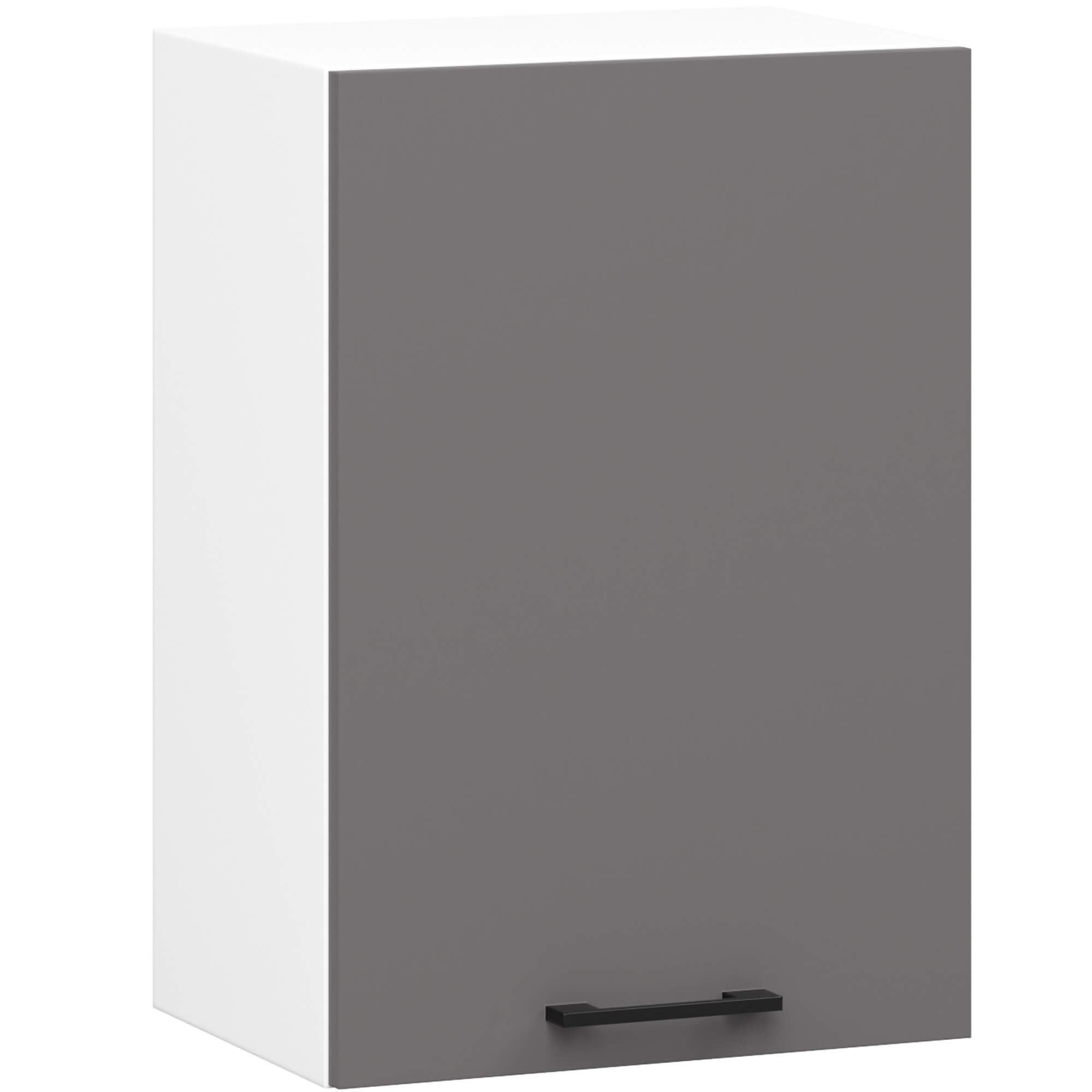 Szafka kuchenna AKORD W40 system OLIWIA Biała 40 cm 1 drzwi kolor Grafit Szary mat 2 półki 40x30x58 cm