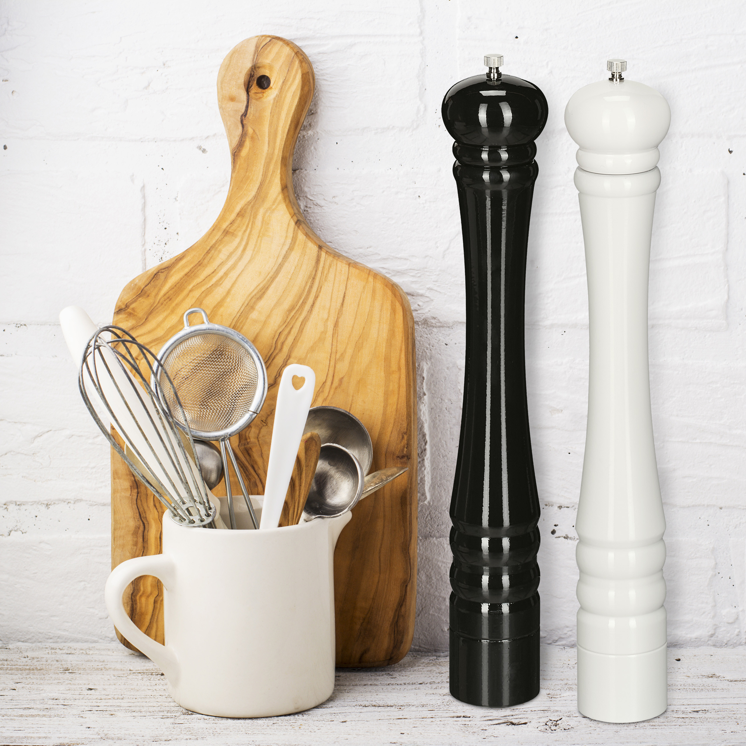 Set di macinapepe e sale in legno, altezza 20,3 cm, con rotore