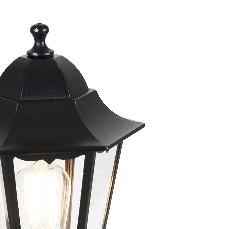 Qazqa classic-antique lanterne da esterno per giardino - New Orleans - nero, max. 60w, compatibile con lampadines LED, e27 - 4
