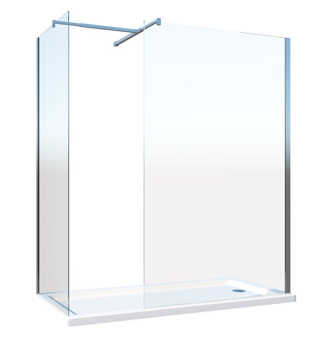 Podwójna ścianka prysznicowa Walk-in z górnym wspornikiem w kształcie litery T, szkło 8 mm, odwracalna, 98-100 x 118-120 wysokość 200 cm