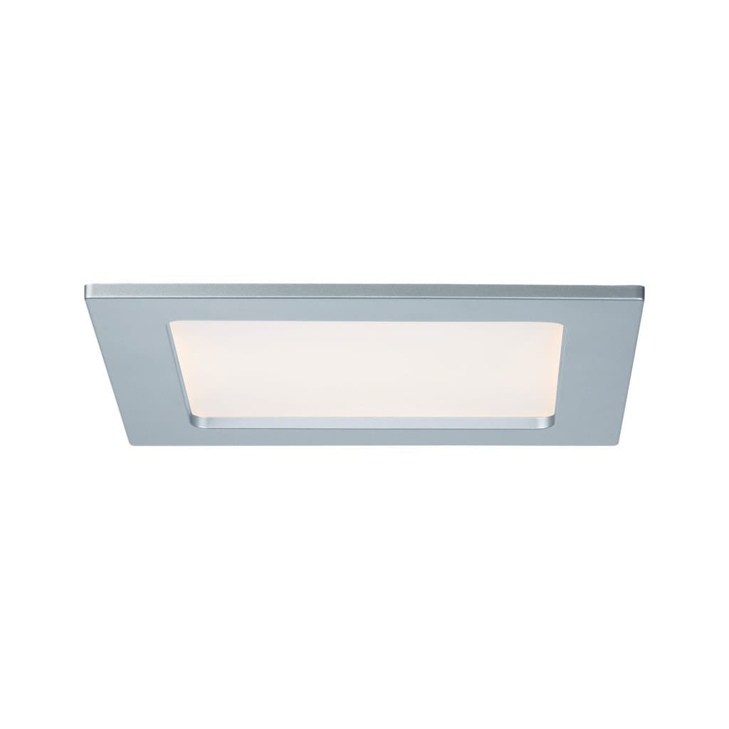 Plafon wpuszczany kwadratowy QUALITY LINE LED 12W Ciepła biel 780lm chromowany biały wym: 0,5 x 16,5 x 16,5 cm IP44 Paulmann