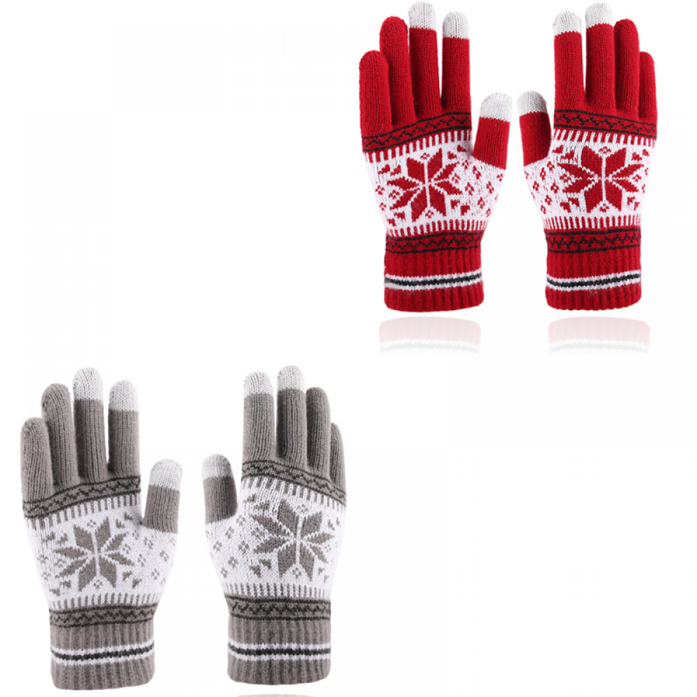 Gants Hiver - Tricot Épais De Noël - Écran Tactile - Femme - Noir