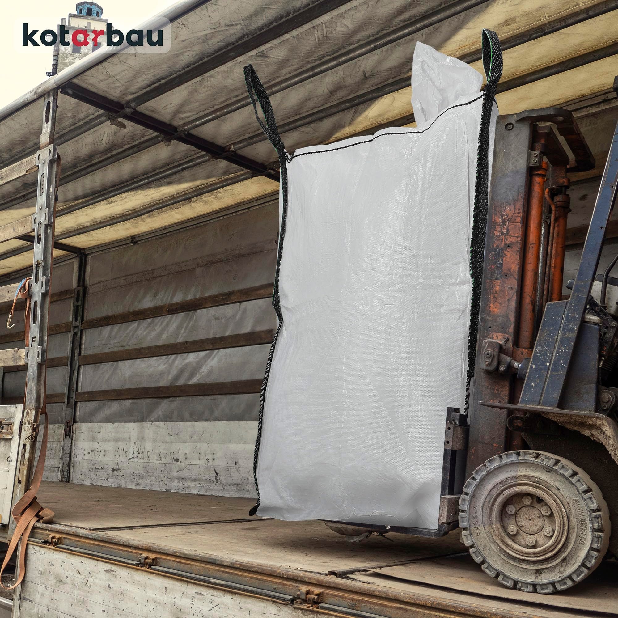 Sac Big Bag Vide, Sac Gravat Chantier 90 x 90 x 160 cm 1000 kg avec trémie de vidange - KOTARBAU - 2