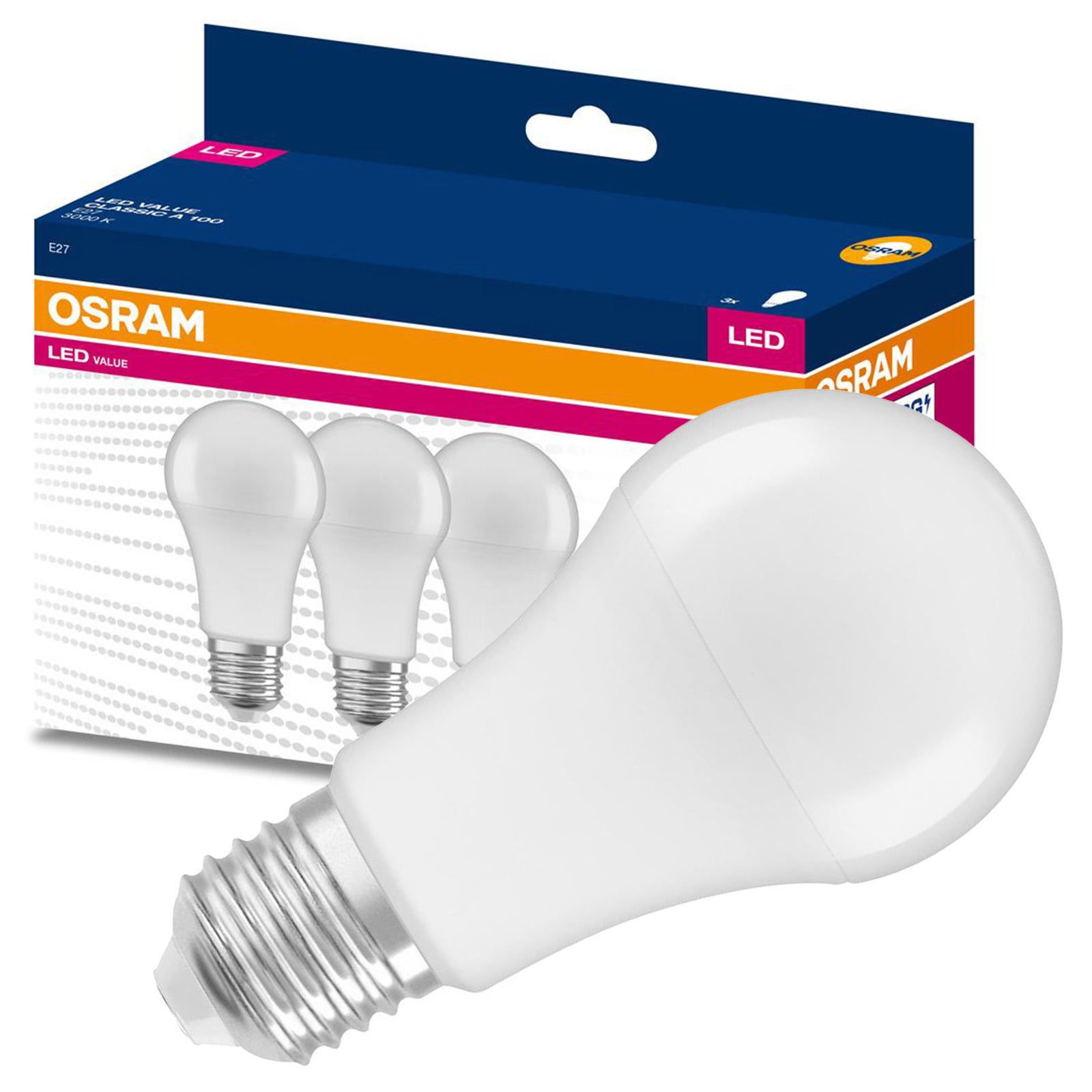 3x Żarówka LED Osram A60 E27 13W 1521lm 3000K Ciepła 200st