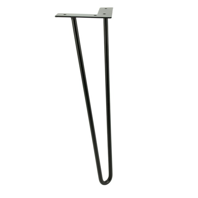 Noga meblowa Hairpin Loft czarny mat wysokość 41 cm - 2 pręty