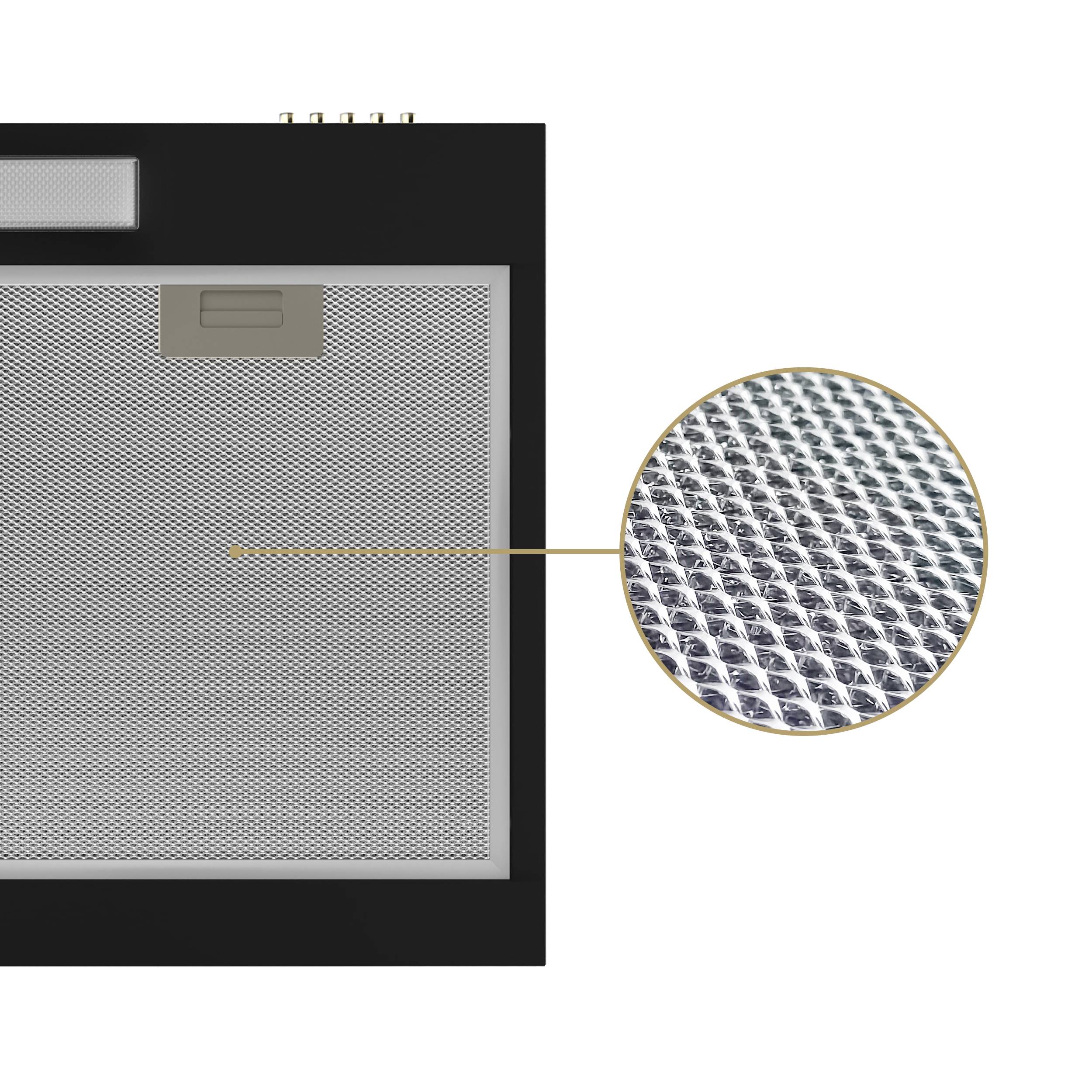 CIARRA VMB6903 Hotte Casquette 60cm Noir A+ 3 Vitesses 220m3/h Recyclage - 4