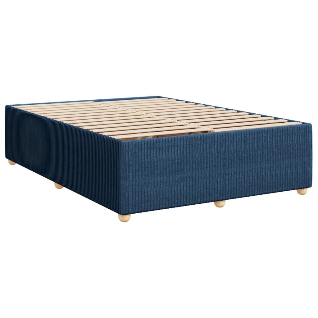 Maison Exclusive - Sommier à lattes de lit avec matelas Bleu 140x200 cm Tissu - 9