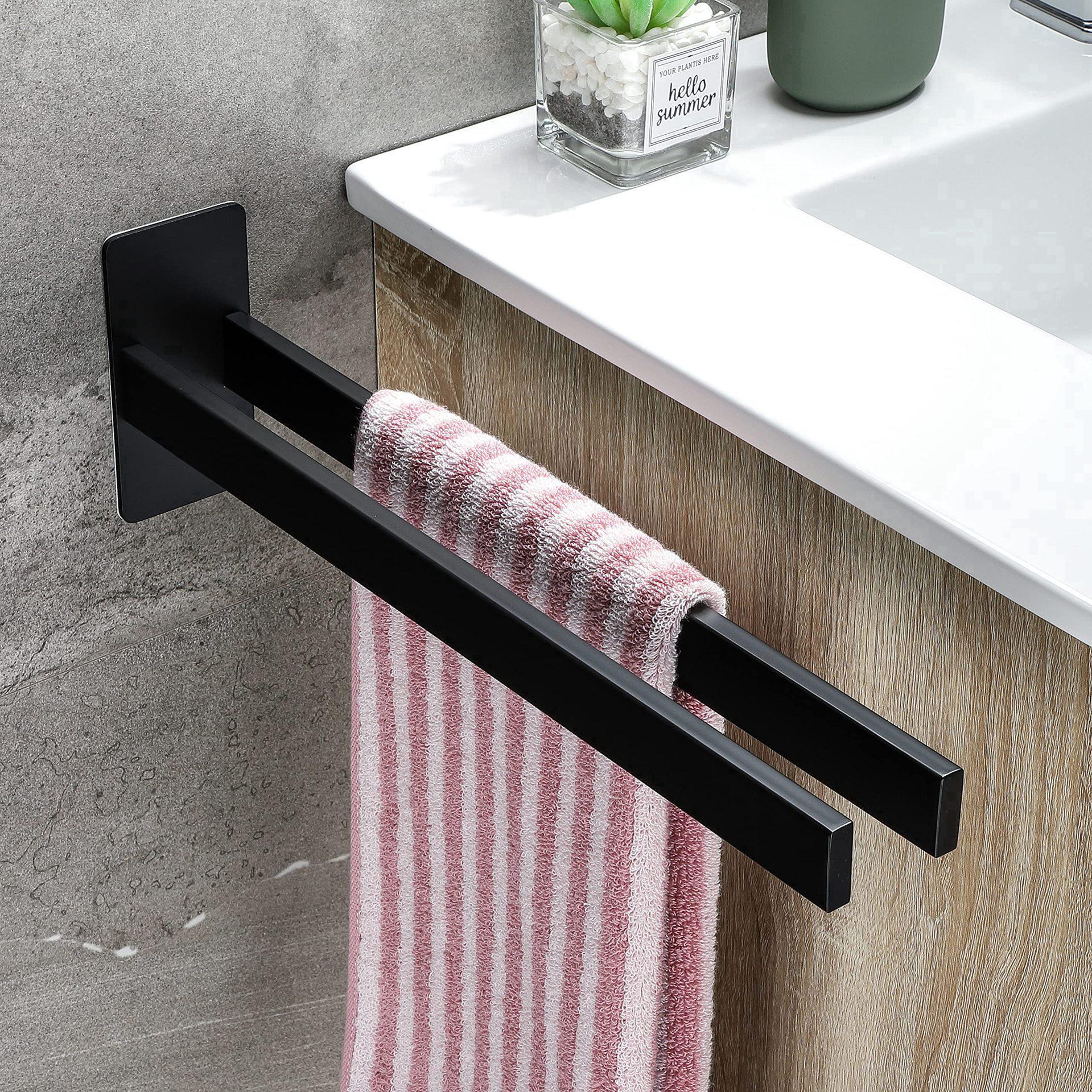 Porte-serviettes Mural – Blanc – Métal – 50x30 Cm – Salle De Bain