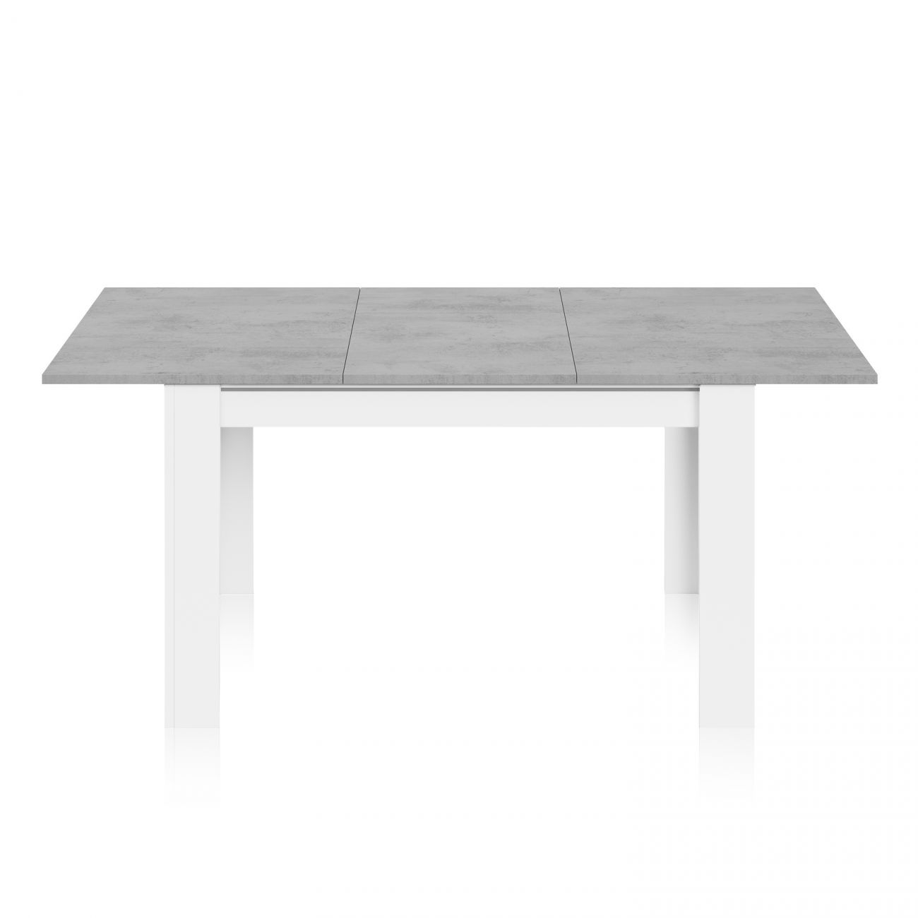 Table à manger THEA extensible L140/190cm - Blanc / Béton - 9