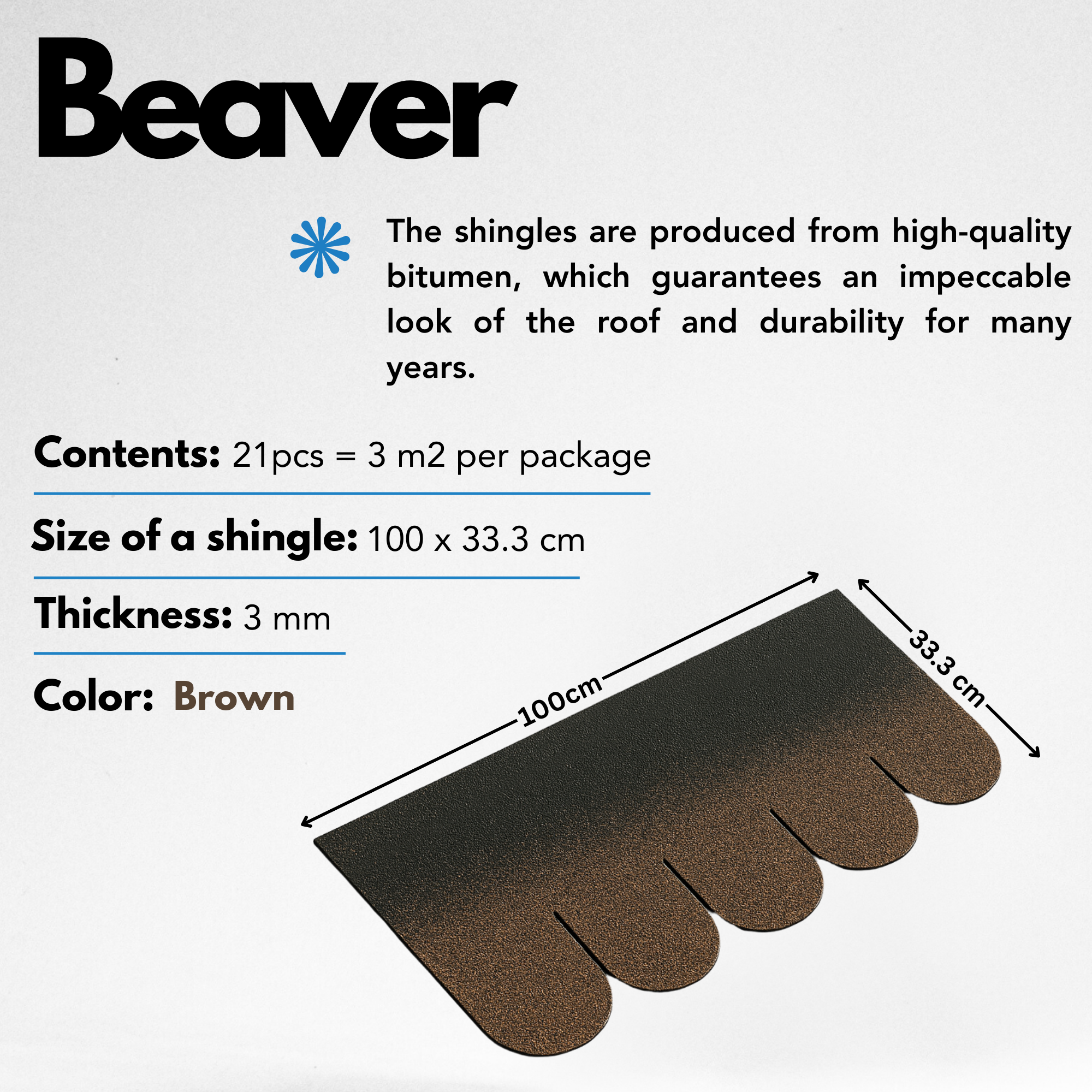 Bardeaux bitumineux Beaver B-BROWN - 3