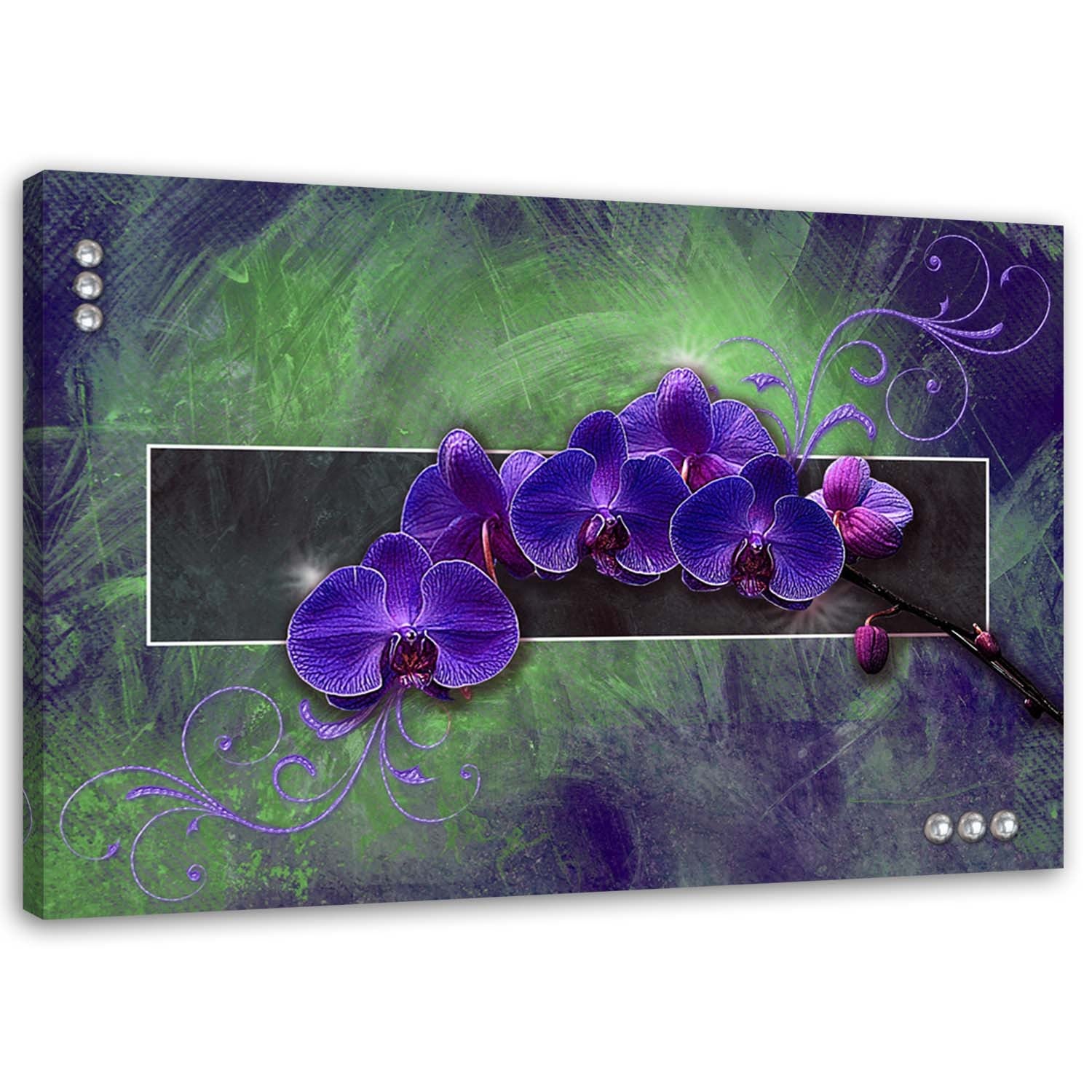 Obraz na płótnie, Orchidea zen spa 3d fioletowy 100x70