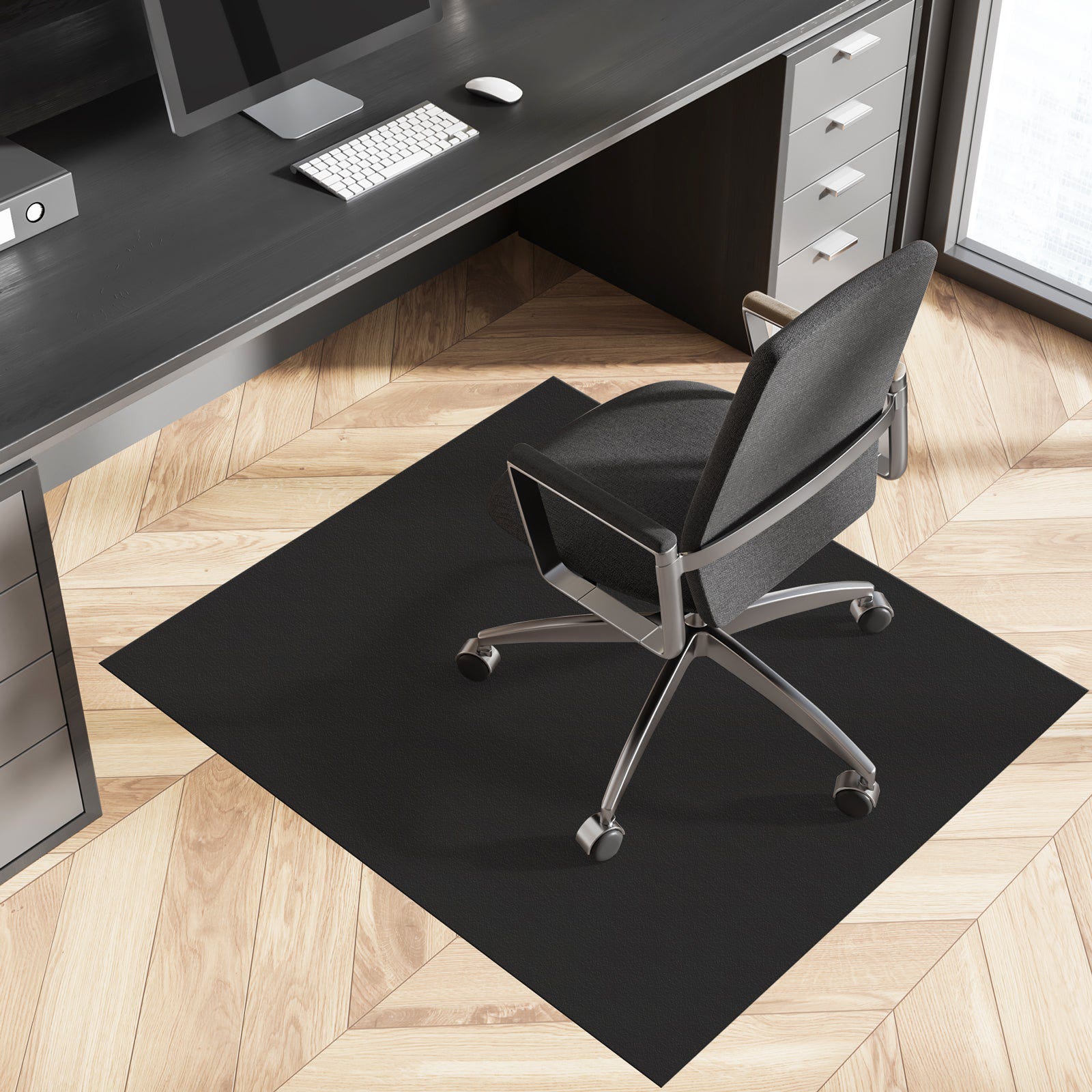 Tapis de protection des sols avec bord biseauté Kleopatra Noir 90 x 120 ...