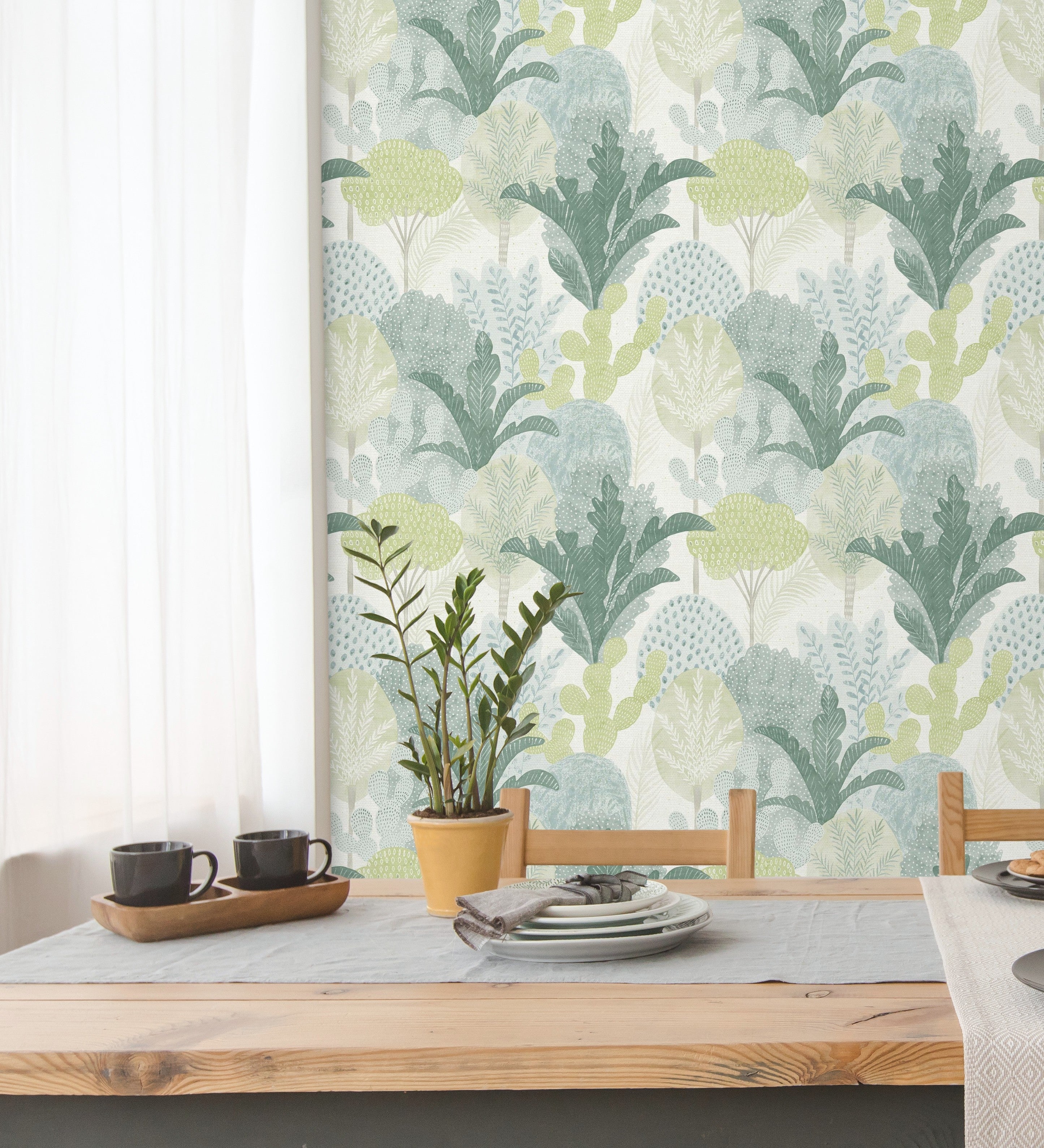 Papier Peint Vinyle Pot De Plantes Et De Fleurs Avec Oiseaux Multicolore Dafne 682094 De Gaulan Rouleaux De 10 M X 0 52 M 87033030