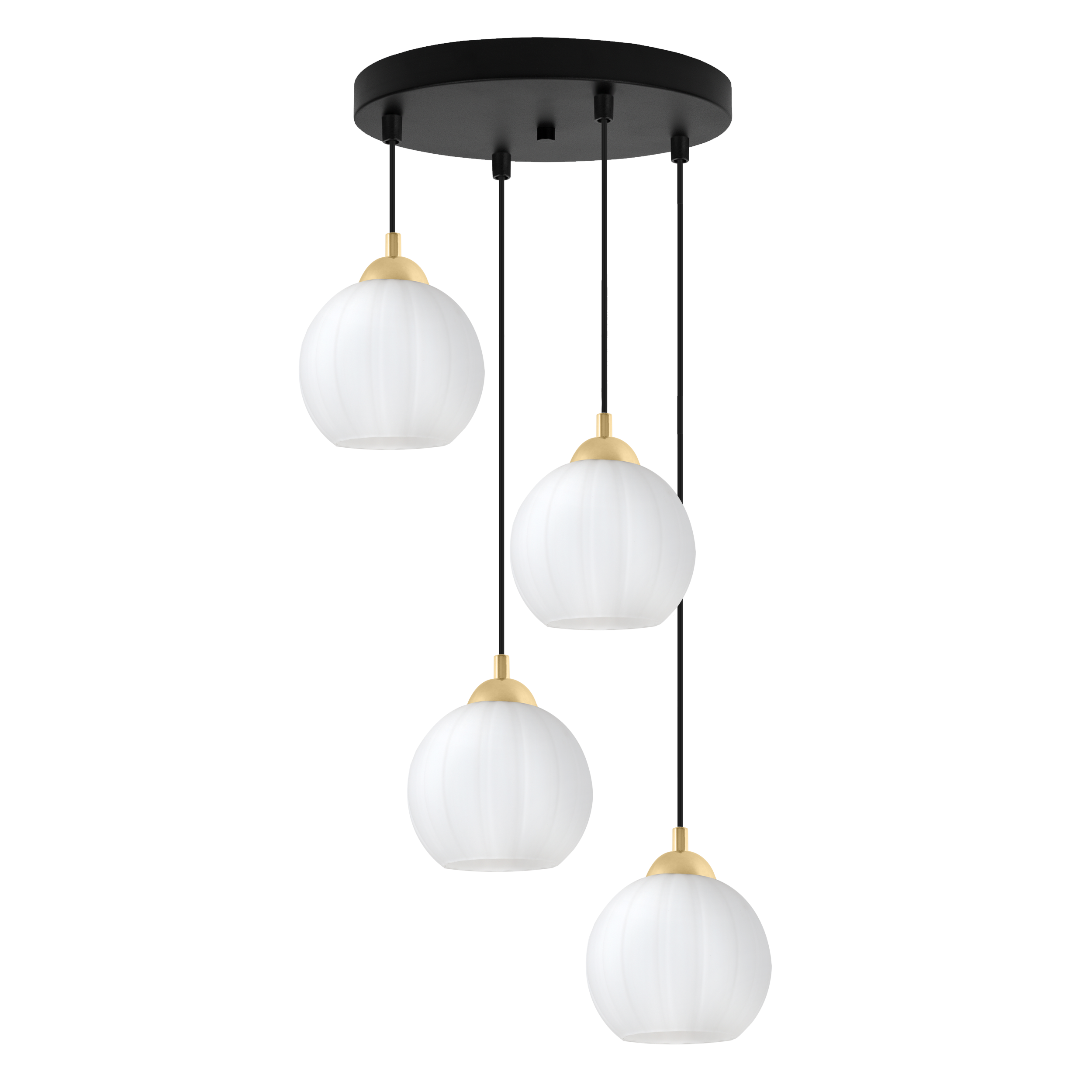 Lampa sufitowa wisząca okrągła Costa loft 4xE27 klosz kula biała/złota Light Home LH