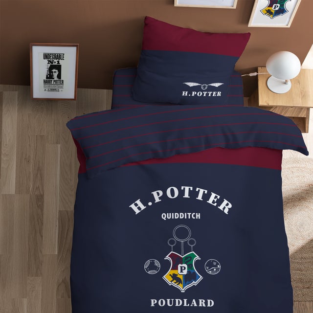 Parure de lit imprimée 100% coton, HARRY POTTER STRIPE
