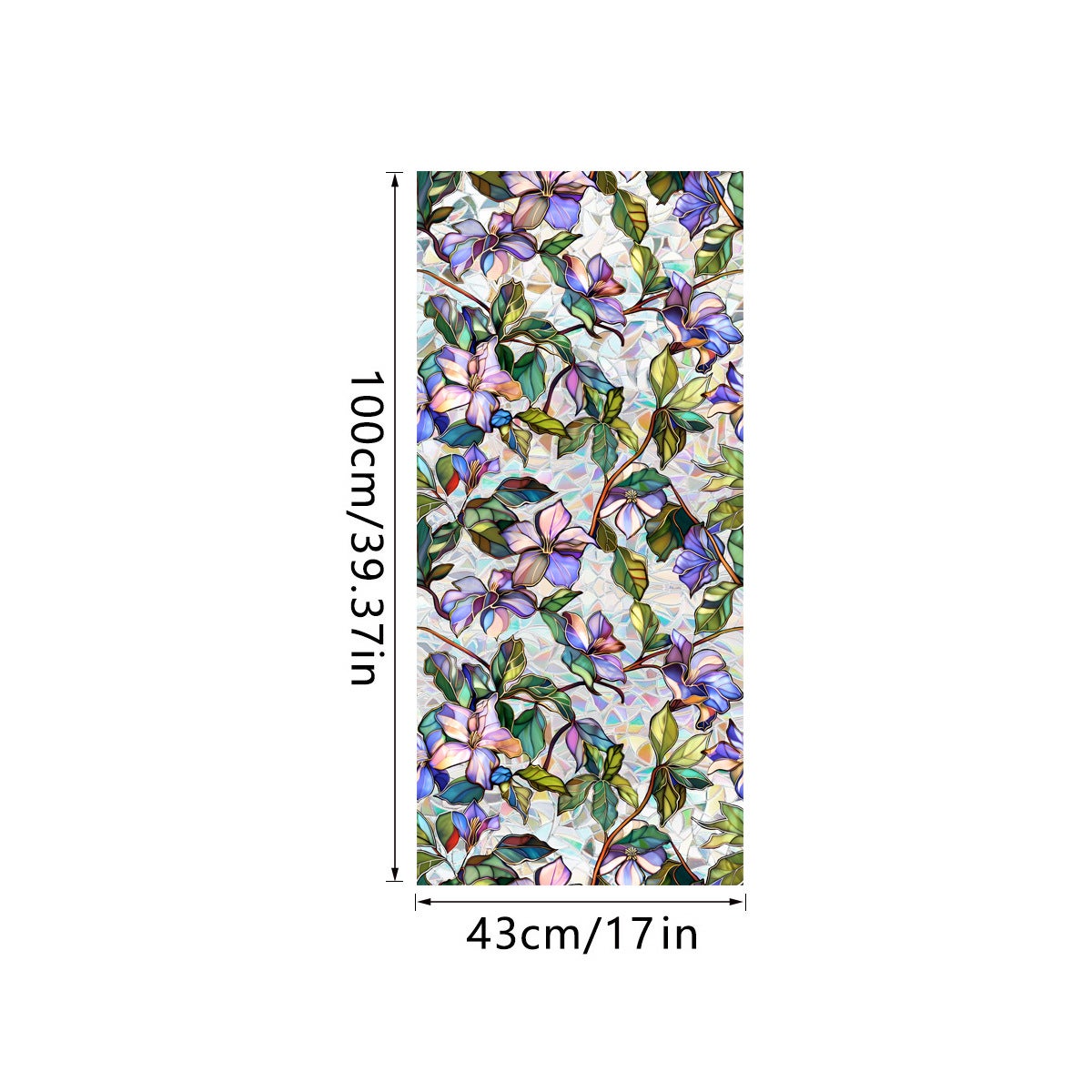 Pellicola Per Finestre Effetto Arcobaleno – Protezione UV 80%, Adesivo Statico (senza Colla), Dimensioni 43x300 Cm, Migliora Privacy E Decorazione