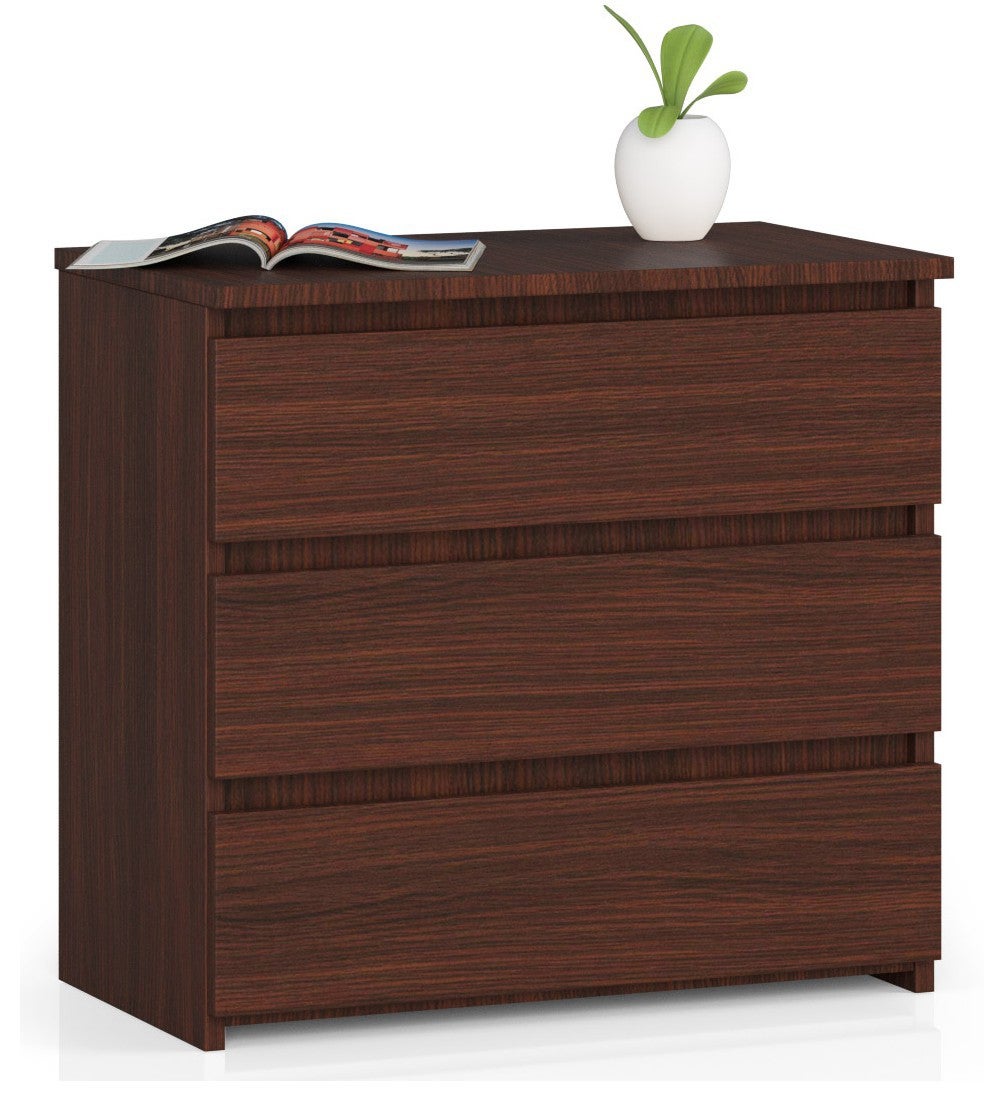 Szafka nocna AKORD CL3 Wenge 60 cm 3 szuflady kolor Wenge mat 60x35x57 cm