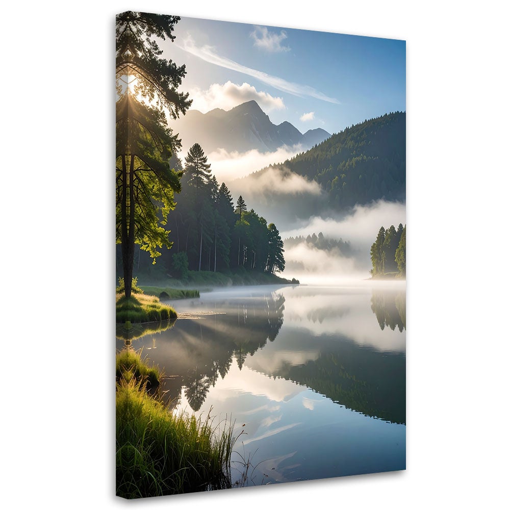 Obraz do salonu sypialni jadalni, Krajobraz jezioro góry doliny 60x90