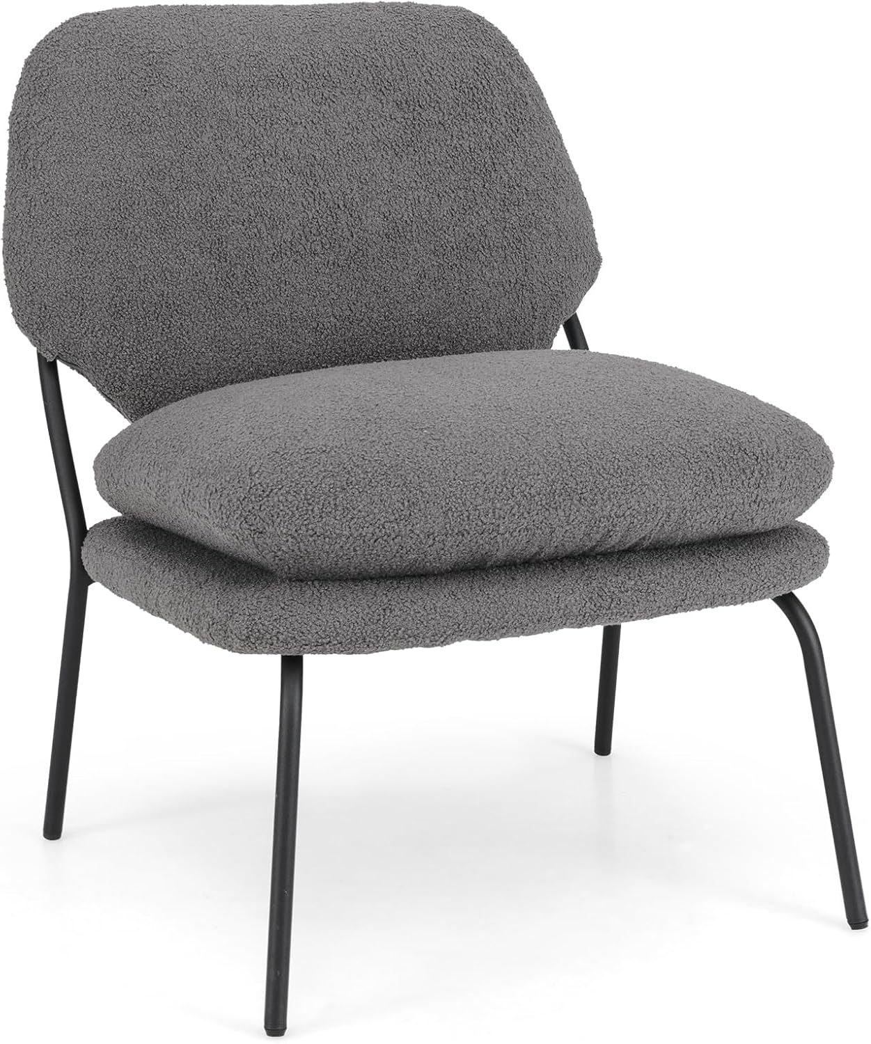 Krzesło do jadalni, krzesło akcentujące z obiciem z polaru pluszowego, wysokie oparcie, krzesło tapicerowane, wysokość siedziska 48 cm,