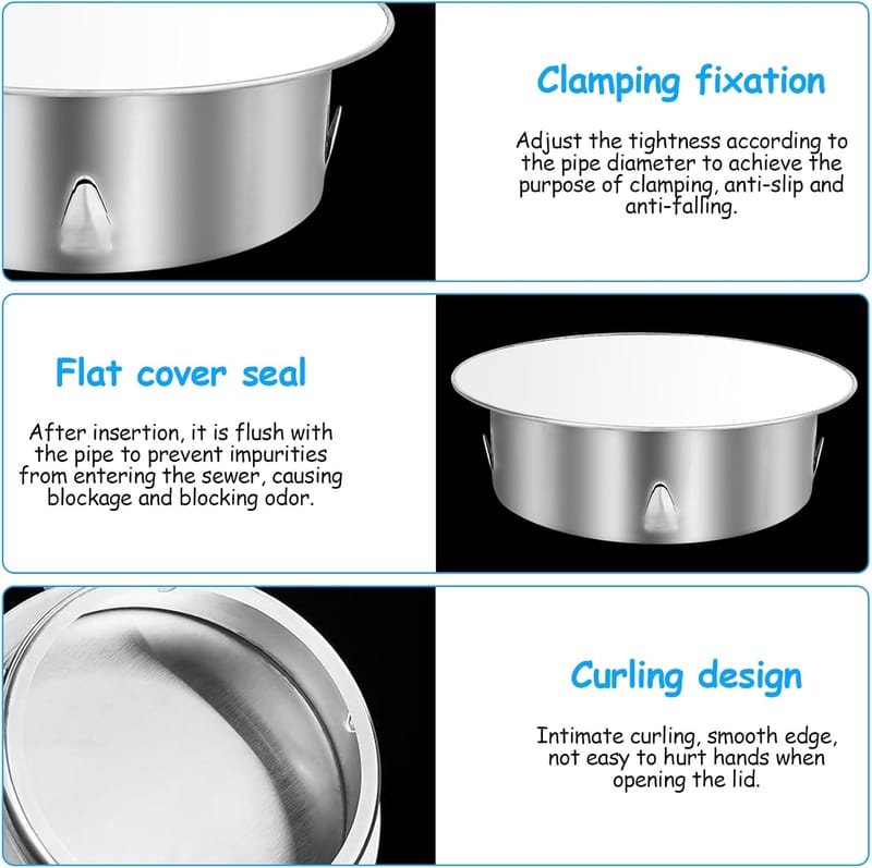 Cache-tuyau de poêle 98 mm à 125 mm, cache-trou de cheminée, cache-tuyau, cache-trou de cheminée, profondeur 39 mm, argent - 4