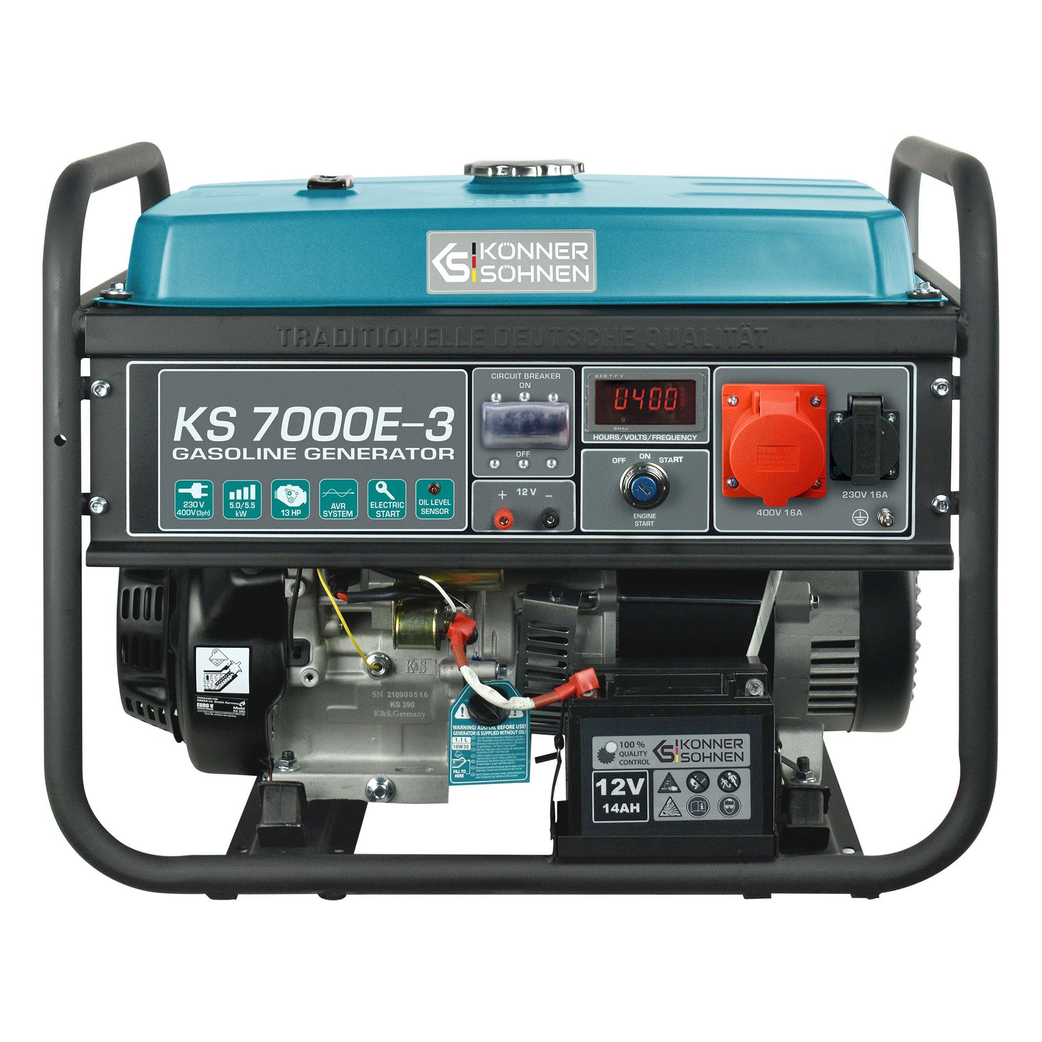 Generator benzynowy „Könner &amp; Söhnen” KS 7000E-3 Moc maksymalna, kW 5.5