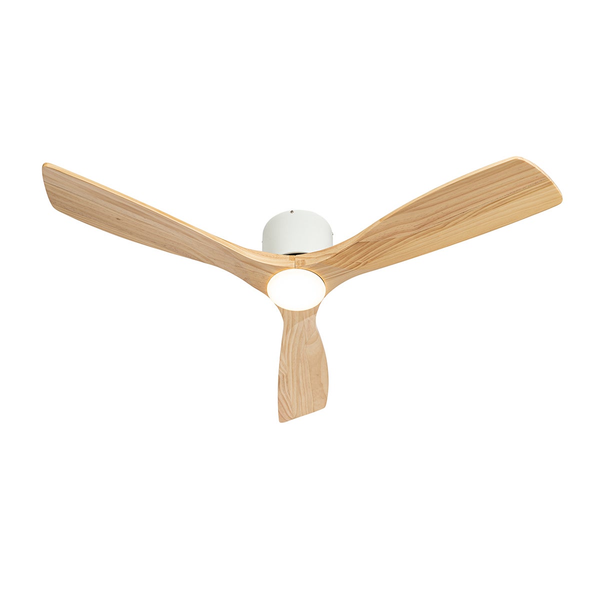 Qazqa moderne ventilateur plafond - Jerri - naturel, rond, led intégrée 24w incluse, 3000k - 6500k, avec télécommande, - 5