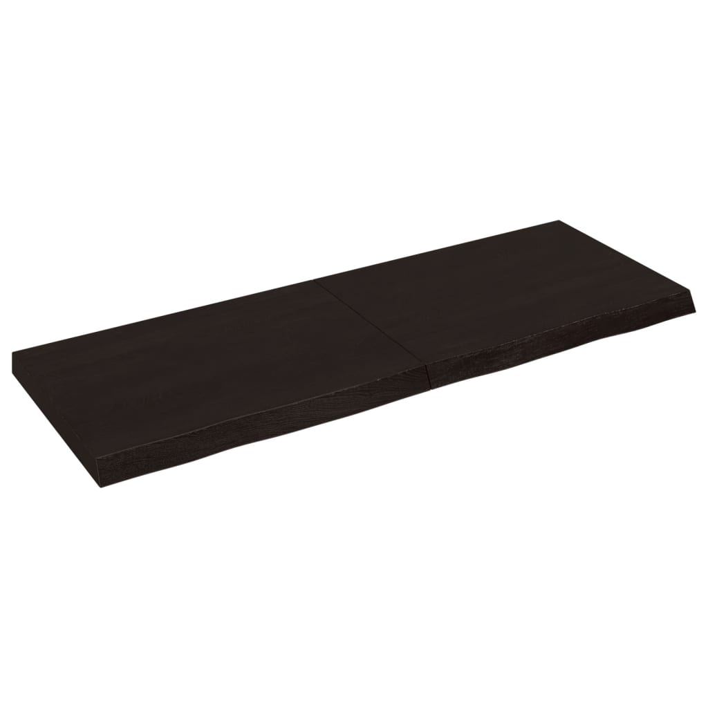 Tablero mesa | superficie de mesa | tablero de escritorio madera roble tratada marrón oscuro 140x50x(2-6) cm cfw29772