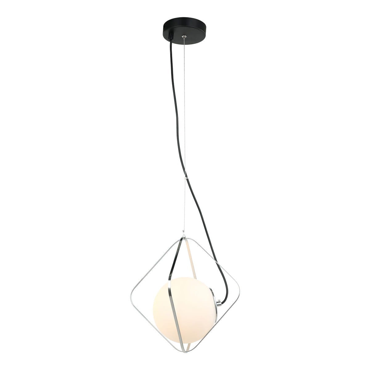 Lampa wisząca Canto chromowana czarna-biała 1xE27x40W szkło wym:100x26x26cm IP20 Italux