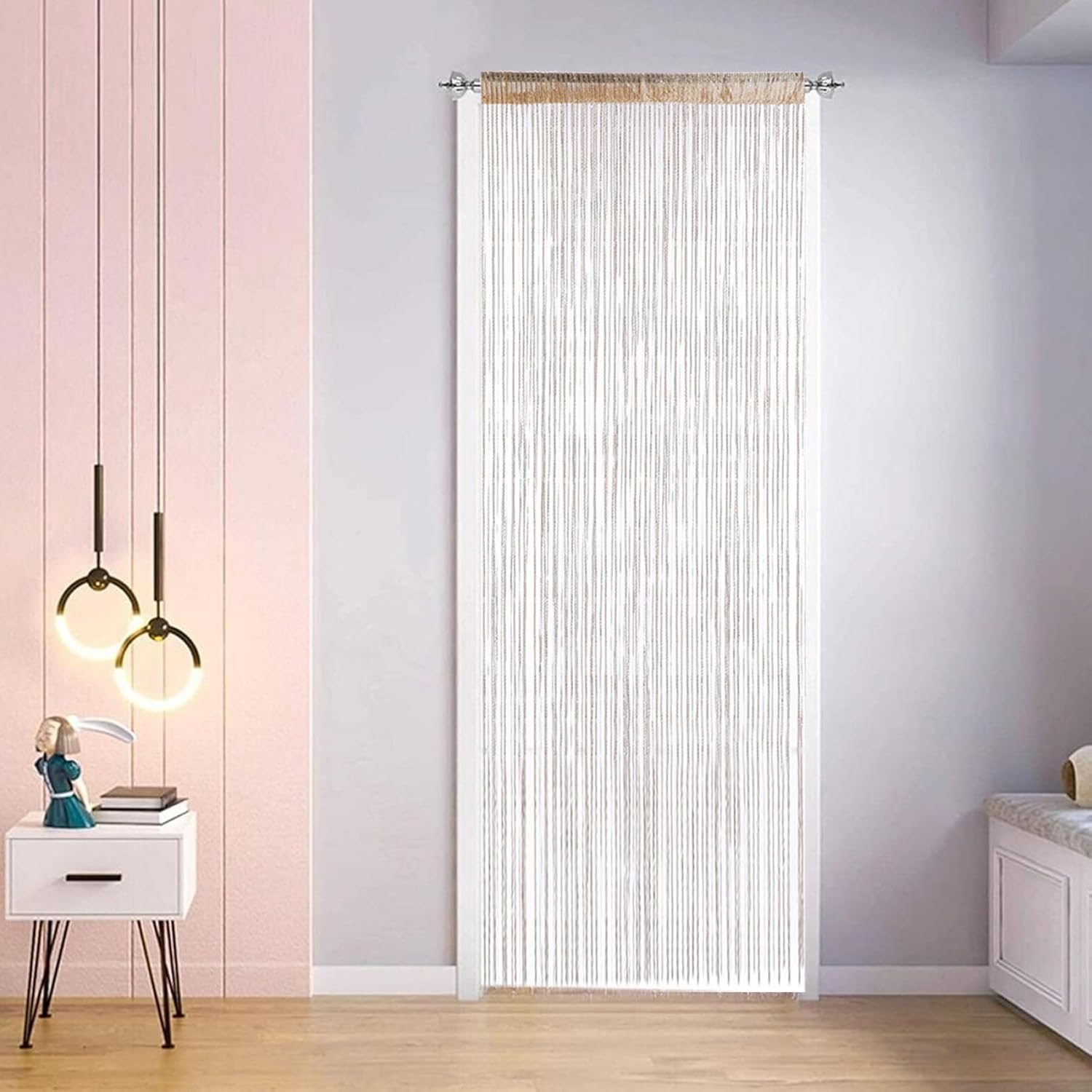 Rideau Anti-Mouches de Porte, Rideau en chaîne, moustiquaire de Porte91cmx200cm, Type Pompon Extra Long, léger et Brillant, décoratif - 5