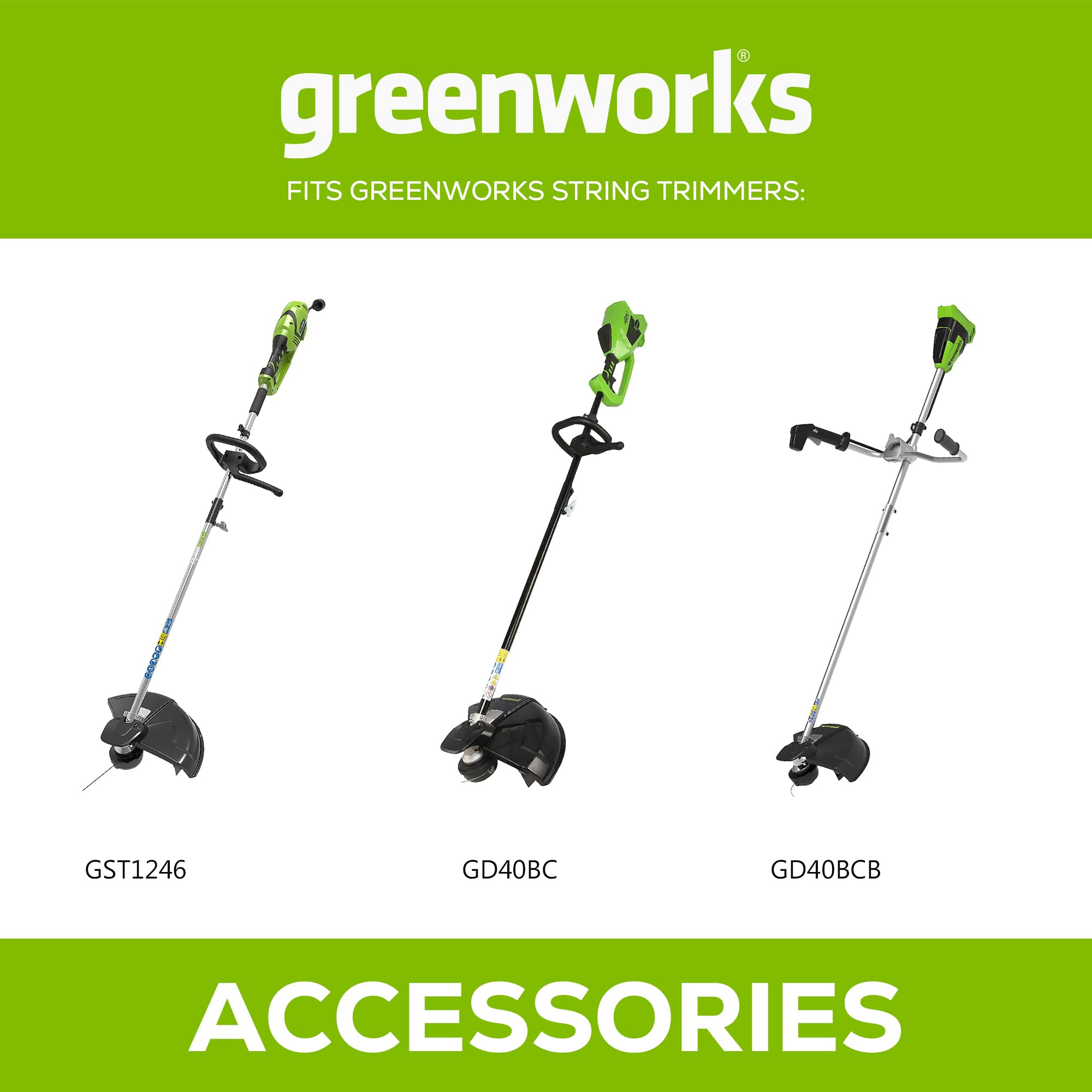 Greenworks Filo per Tagliabordi 2926607, Diametro del Filo di 2mm, 20m di Filo per Greenworks Tagliabordi GST1246 GD40BC GD40BCB Serie
