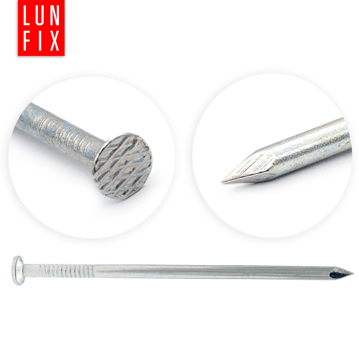 Gwoździe budowlane 2,5x60 mm gładkie ocynkowane 5kg ok. 2200szt. - 4