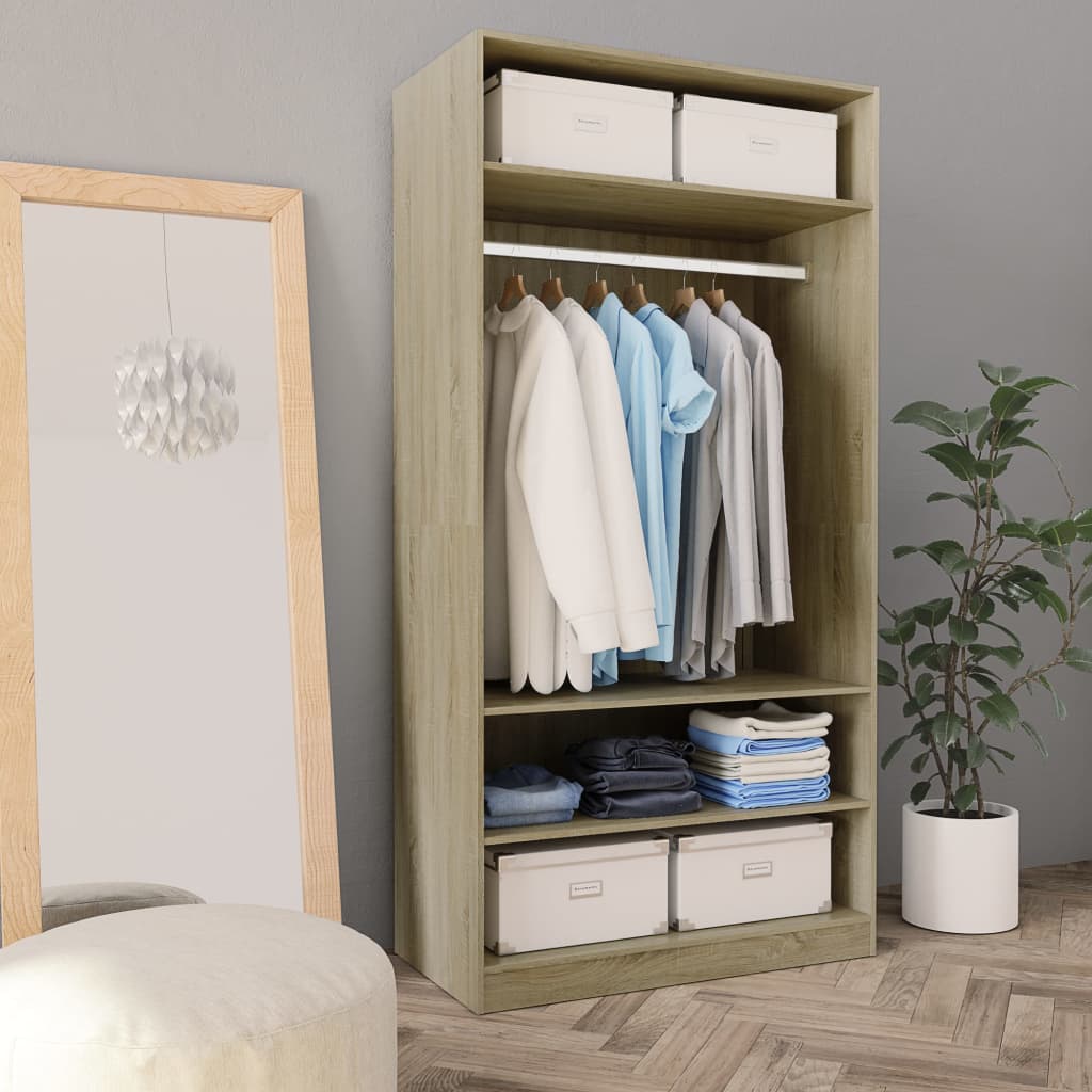 Garde-robe | Armoire Chêne sonoma 100x50x200 cm Bois d'ingénierie CFW53841 - 2