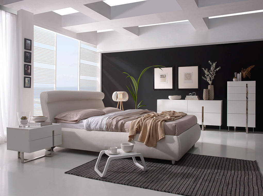 Chiffonnier bois blanc et acier chromé 60 x 45 x 120 cm - 9