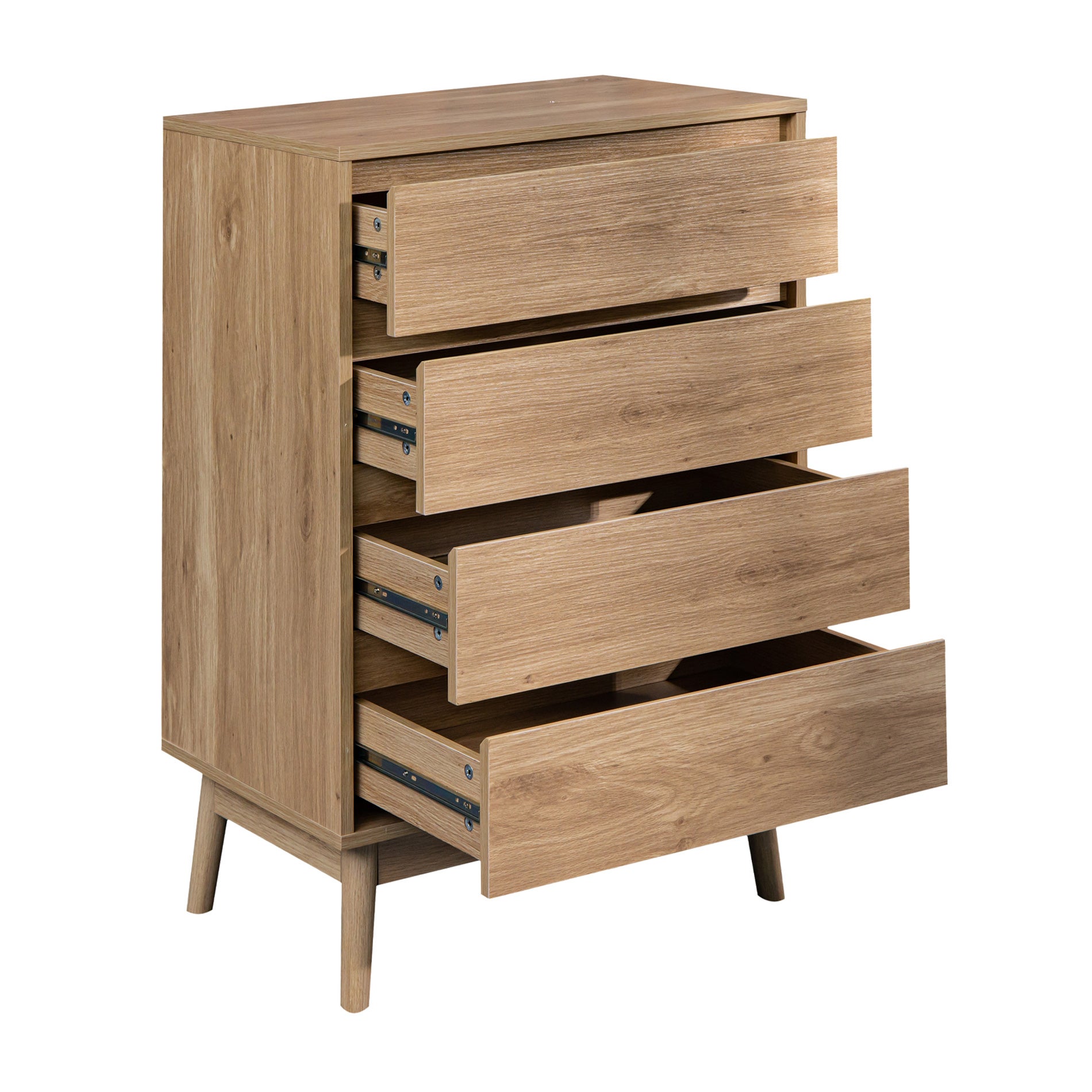Cómoda 4 Cajones Rebecca Mobili Madera marrón Mueble de dormitorio Estilo nórdico - 3