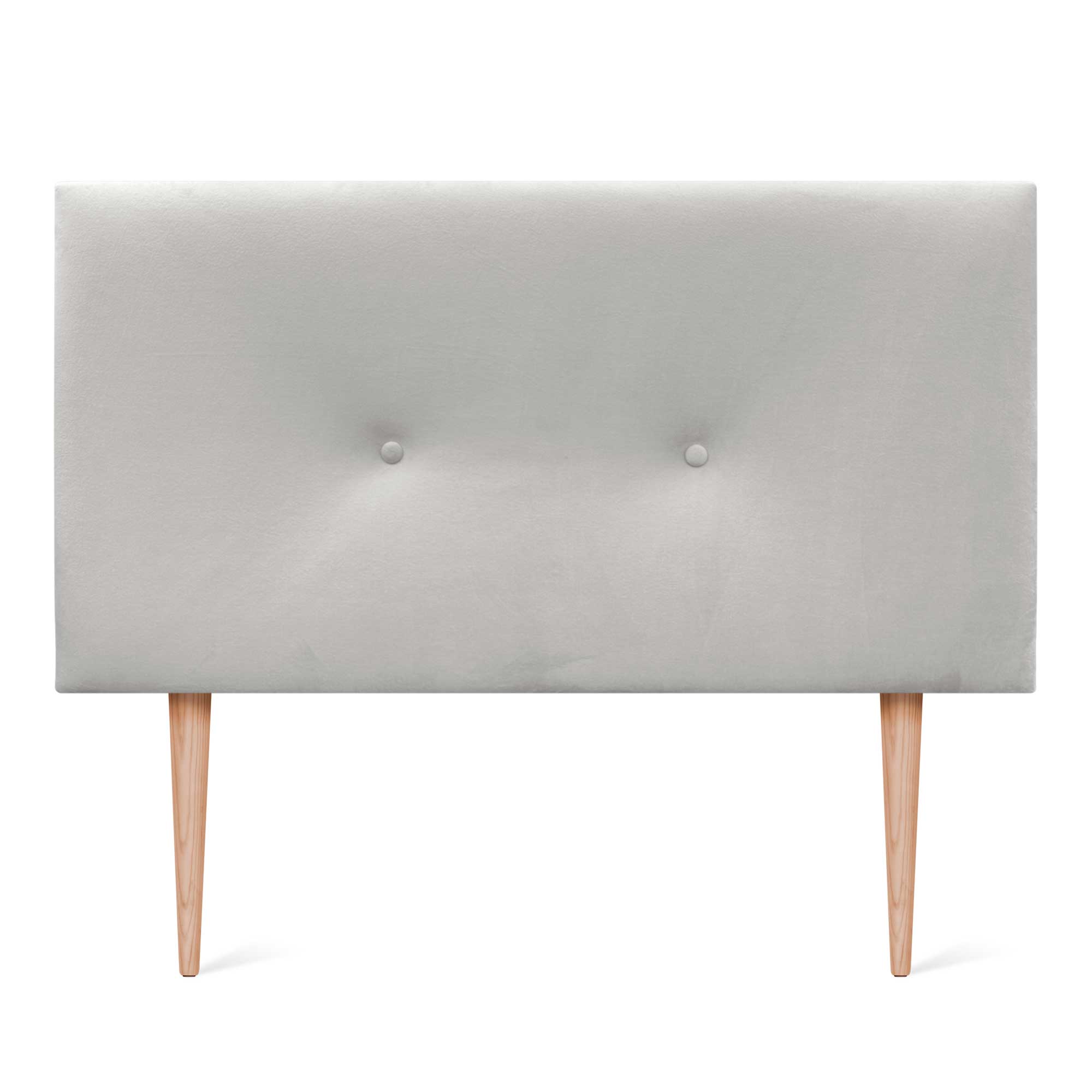 DHOME Testiera in velluto liscio con bottoni e gambe alta gamma moderna testiera imbottita per letto di lusso camera da (Blanc, 80x115cm) - 3