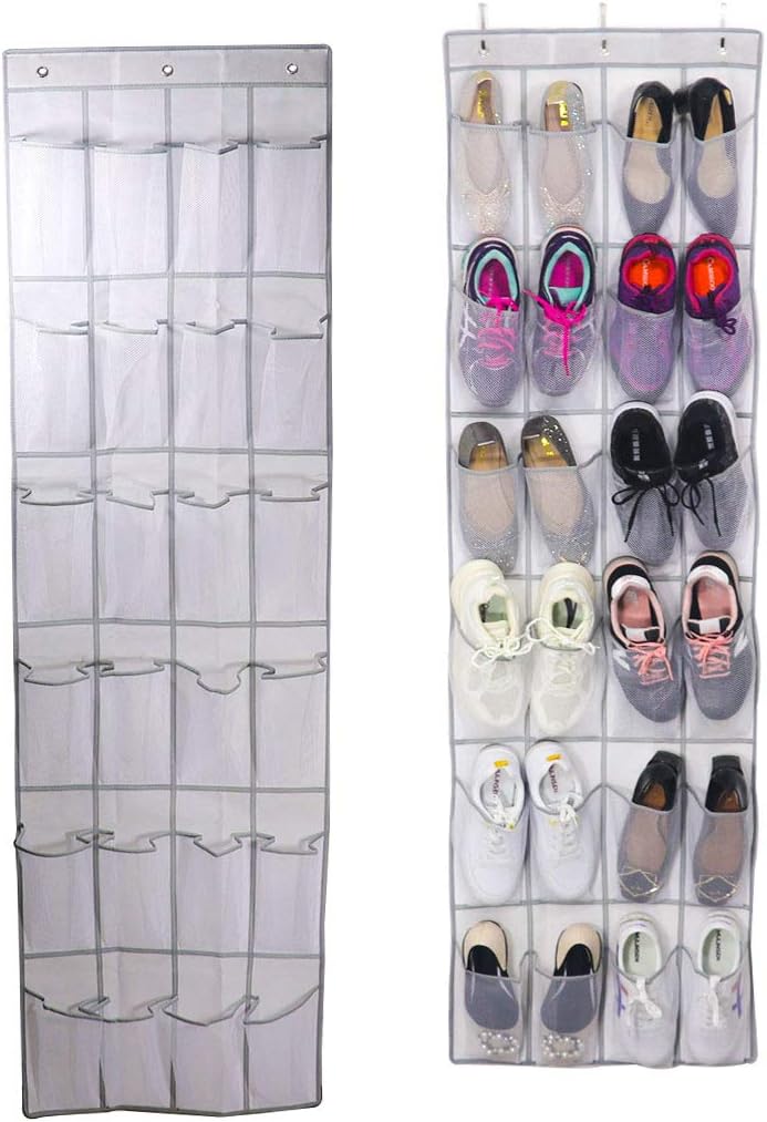 Wiszący schowek na buty, organizer na buty nad drzwiami, oszczędzający miejsce stojak na buty na drzwiach, 24 kieszenie, oszczędzający miejsce w kuche
