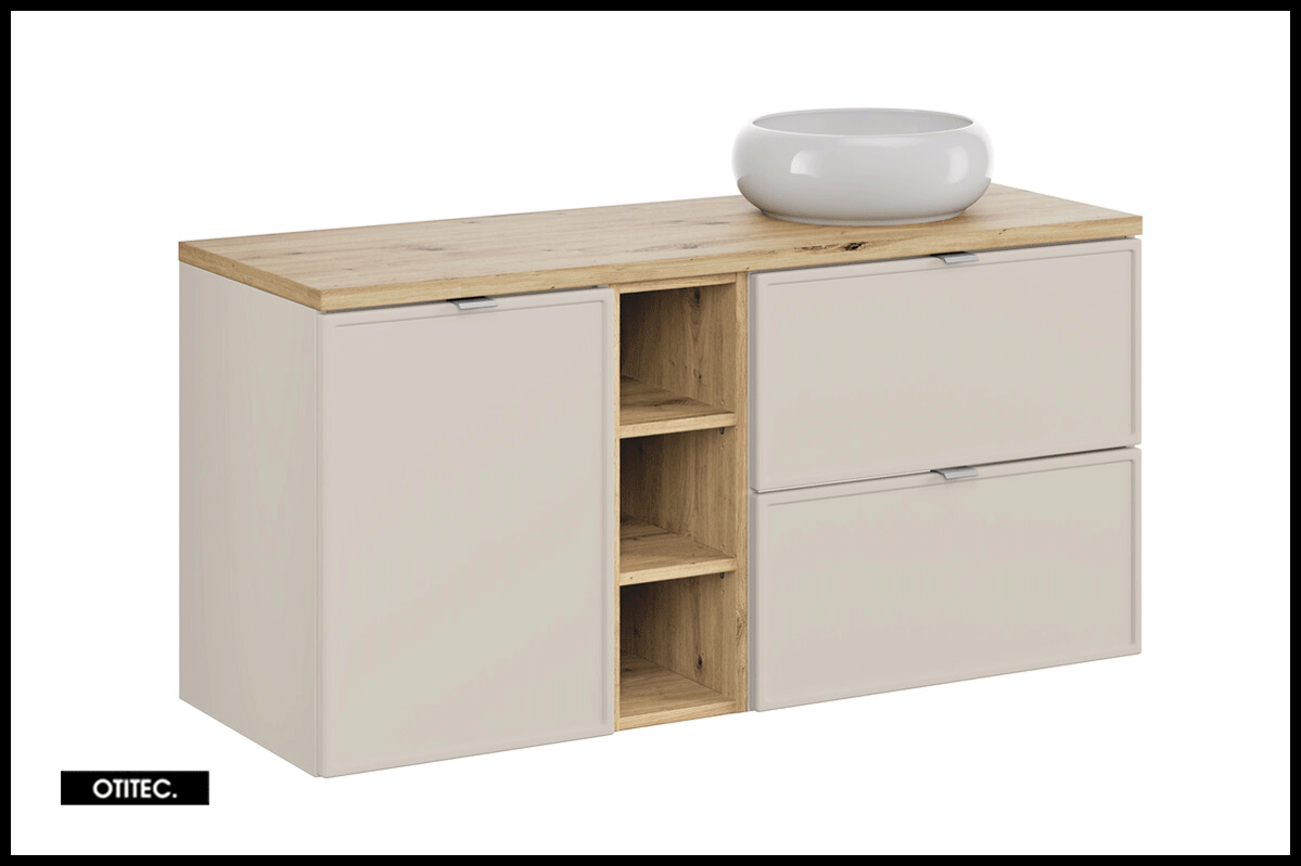 Meuble Salle De Bain 120 Cm Simple Vasque à Poser Ensemble meuble de salle de bain - 120 cm - avec plan - avec vasque à