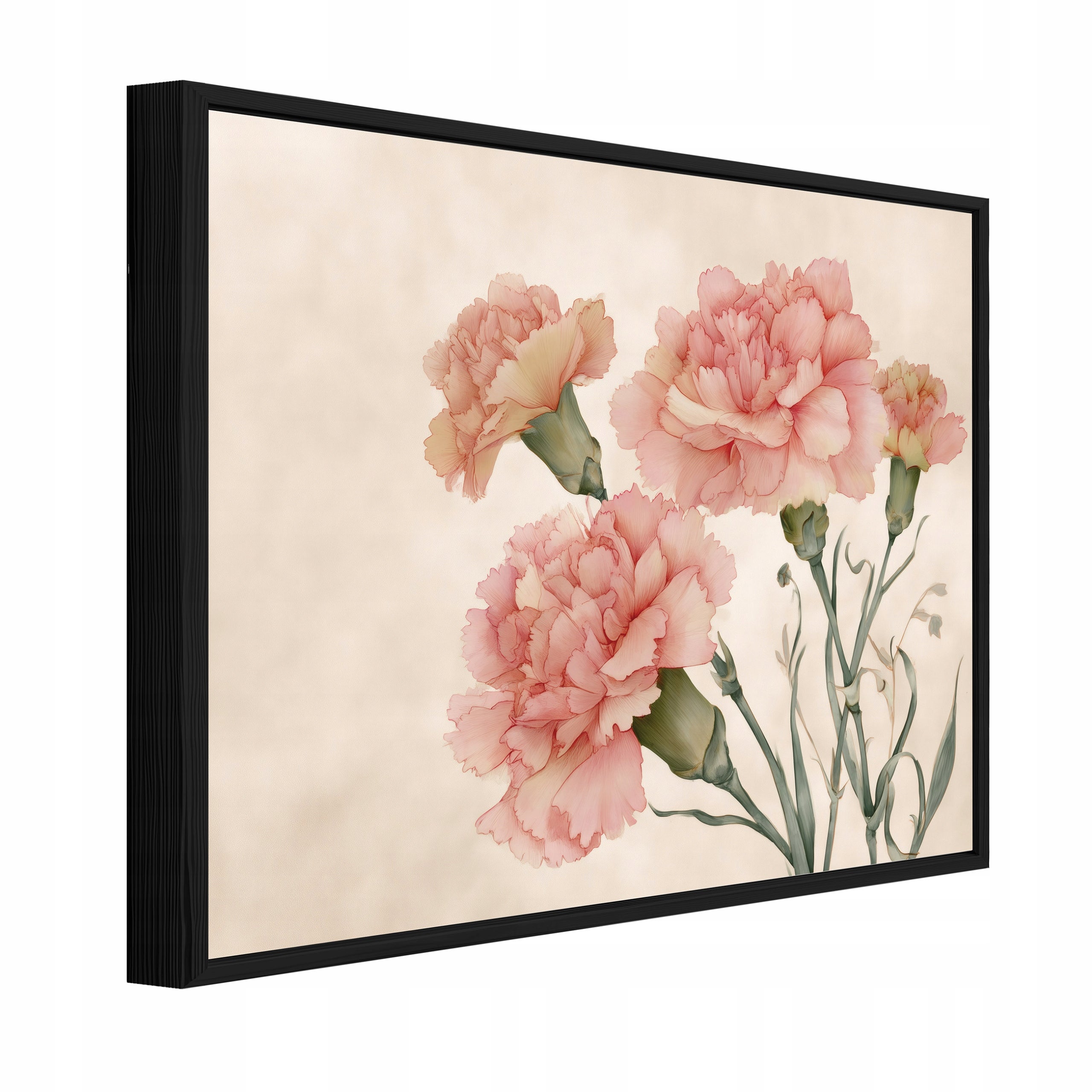 Tablou Canvas flori roz cuisoare Tablou decorativ Rama Neagra Living Bucatarie Tablouri de perete 60x40 cm