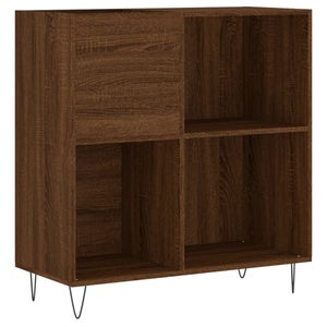 Mobile Porta Dischi In Legno Rovere Marrone - 84,5x38x48cm Per Vinili, CD E Libreria