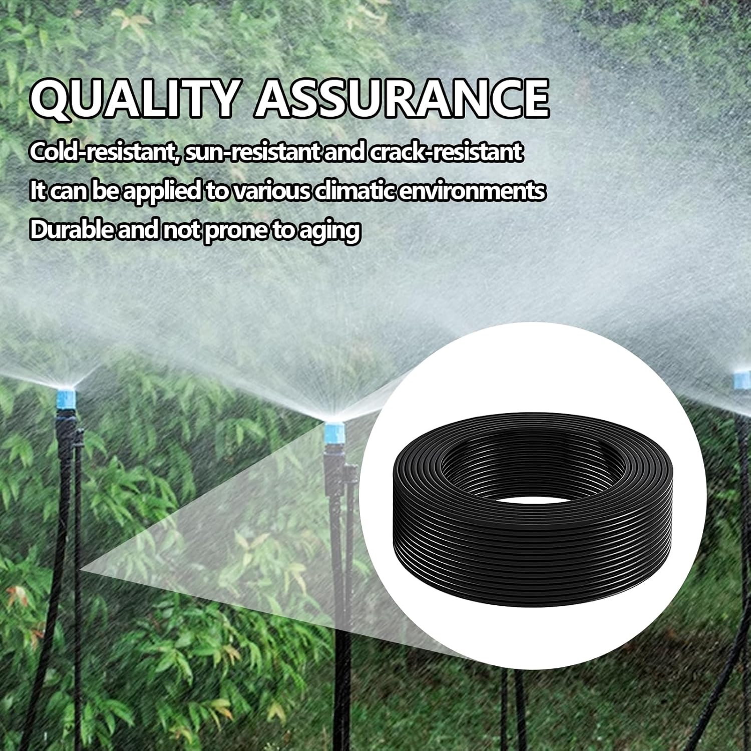 Tuyau micro-irrigation 4/7mm de 10m, arrosage automatique goutte à goutte, pour plantes, fleurs, bonsaï, jardin et terrasse - 6