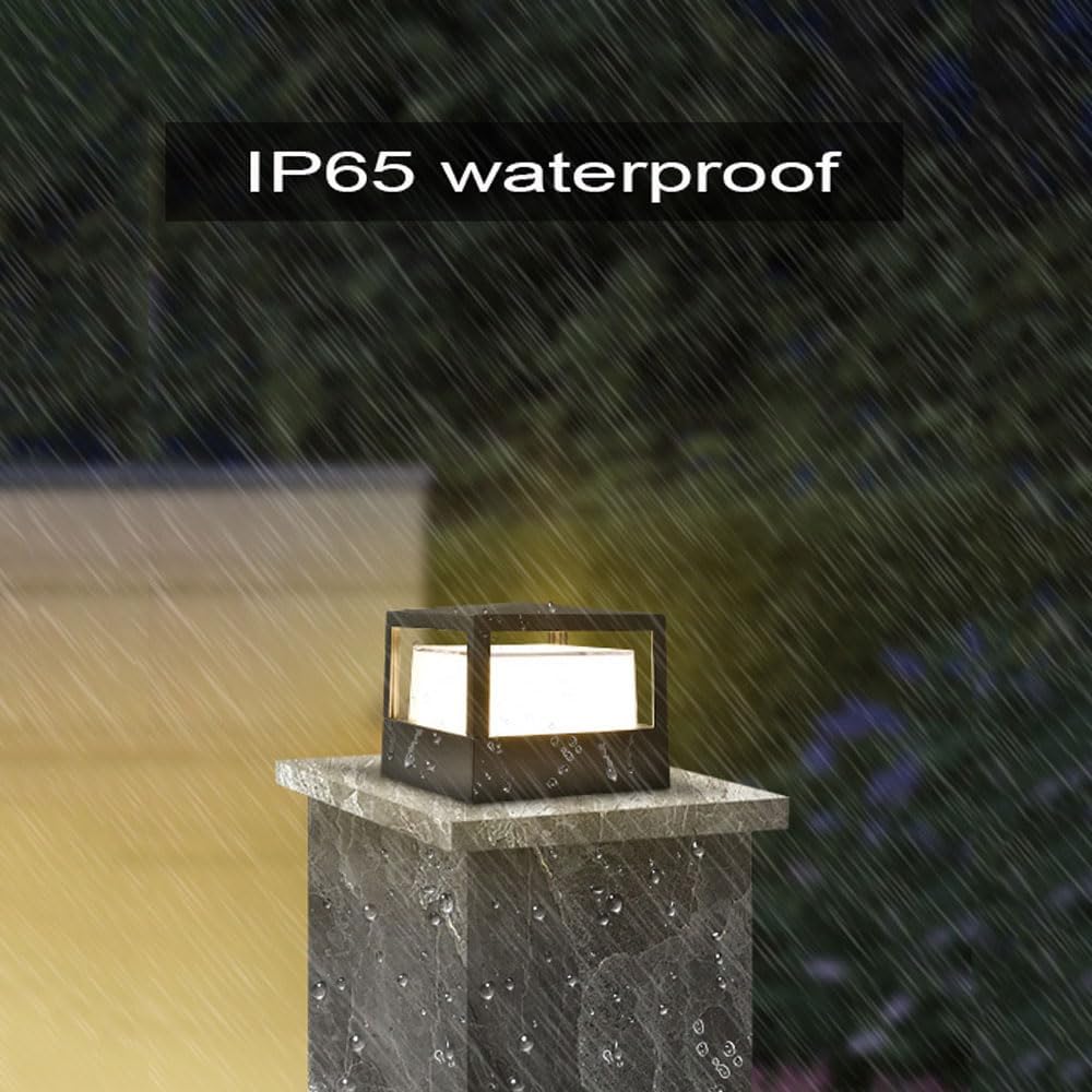 Lampe de Poteau Lampe Pilier Portail Lampe D'exterieur lumiere colonne lampe Villa etanche Aluminium jardin paysage pelouse porte cloture entree lumie - 3