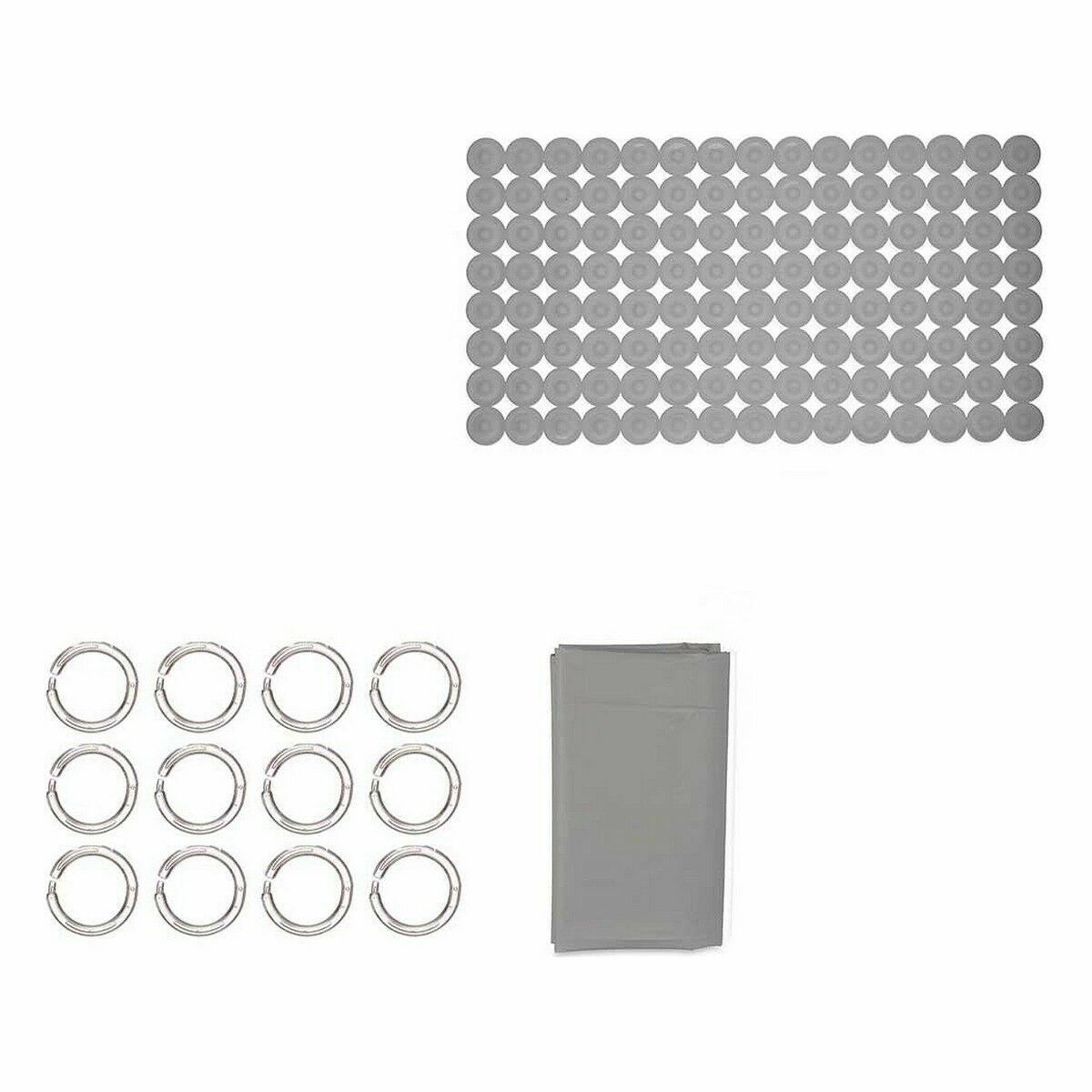 Ensemble de Bain Gris PVC Polyethylene EVA 12 Unites Leroy Merlin