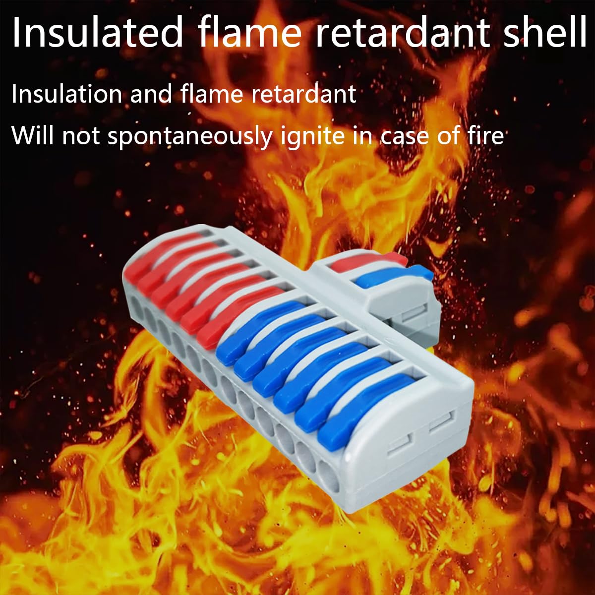 Bornes de Connexion, Bornes de Lustre Enfichables, 7pièces 2 en 12 sorties Rapide Connecteurs électriques, Connecteurs de fils compacts - 5