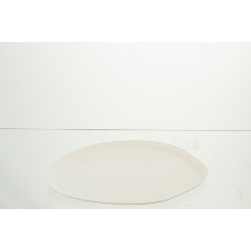 Plateau rond en aluminium blanc 29.5x26x1 cm | Leroy Merlin