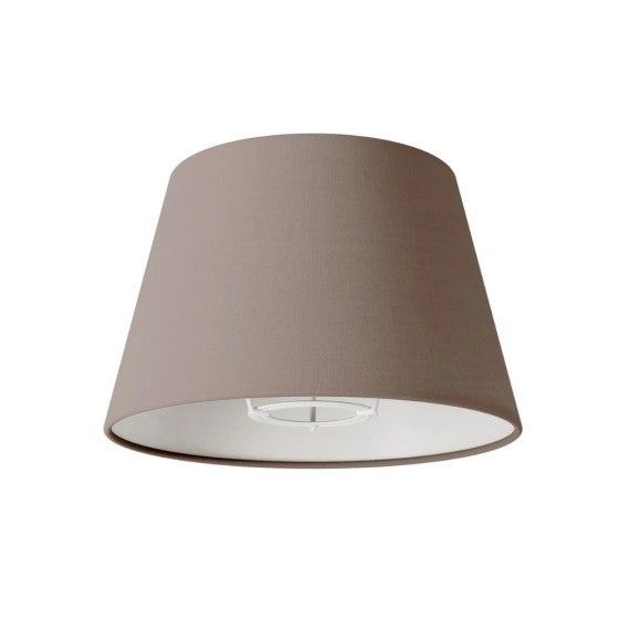 Abat-jour Cône Imitation Coton Écru – 18 X 9 X 30 Cm – Pour Douille E14, Cadre Métal Blanc – Lavable, Ignifuge