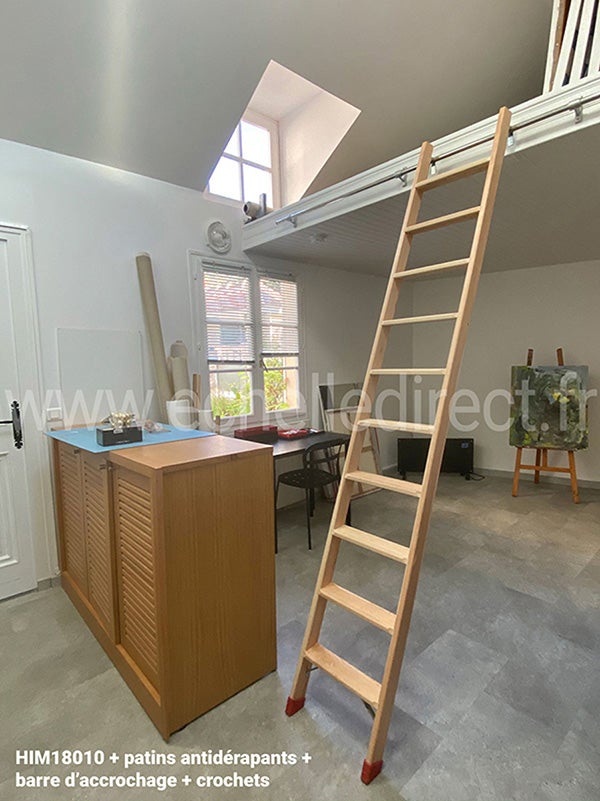 Echelle mezzanine en bois de longueur 2.36m pour atteindre 2.19m - HIM1899/8 - 3