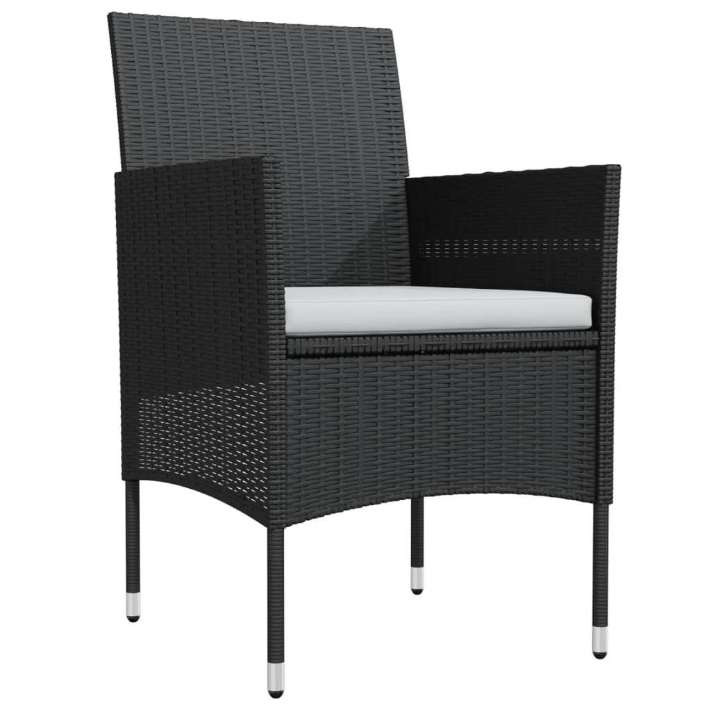 Ensemble de salle à manger de jardin avec coussins 7 pcs Noir 10 - 3