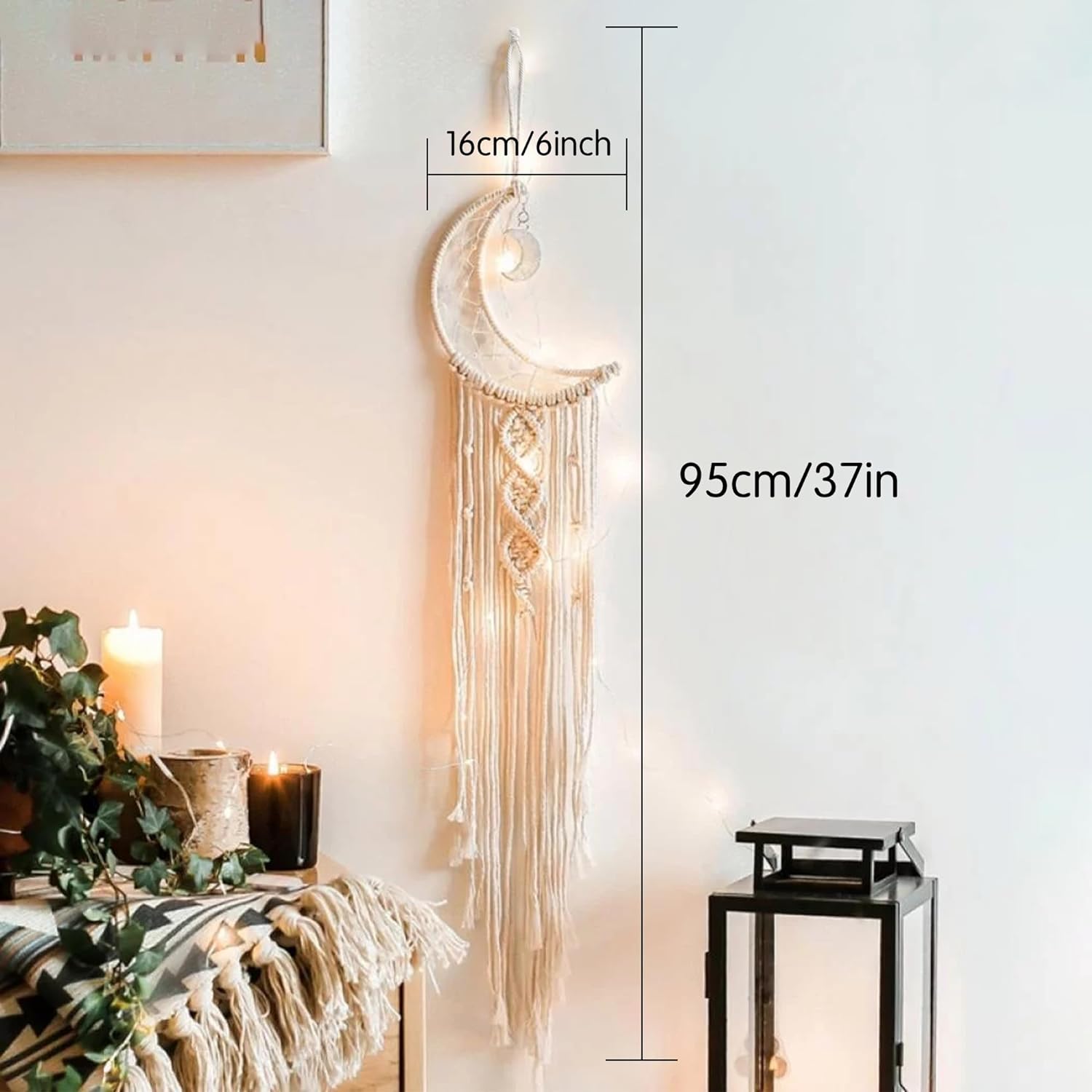 Acquista Grande acchiappasogni per la decorazione domestica di nozze Camera Star Moon Campanelli eolici Dreamcatcher Boho Ramadan Macrame Ornamenti Dream Catchers in Italia a partire da 19
