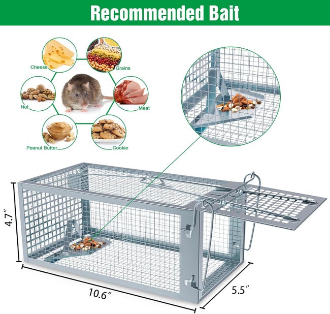 2 × Trappola per topi da esterno umanitaria, trappola per scoiattoli per piccoli roditori e altre gabbie per animali vivi catturati e rilasciati | Leroy Merlin 2 × Trappola per topi da esterno umanitaria, trappola per scoiattoli per piccoli roditori e altre gabbie per animali vivi catturati e rilasciati | Leroy Merlin
